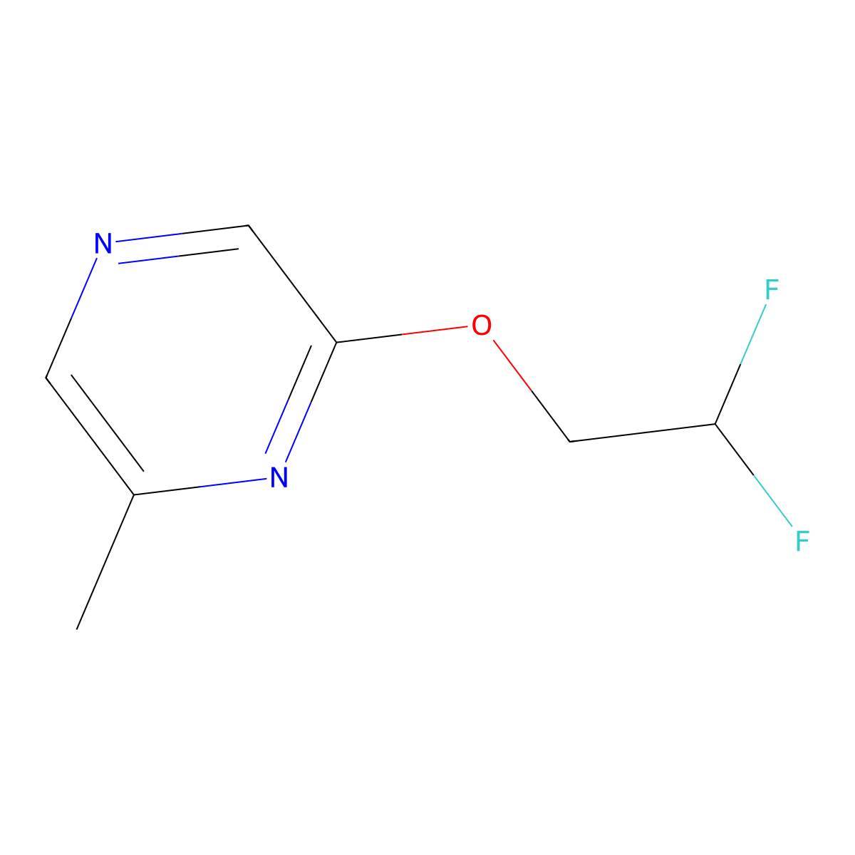2-(2,2-Difluoroethoxy)-6-methylpyrazine molecular structure, CAS 2198092-66-7