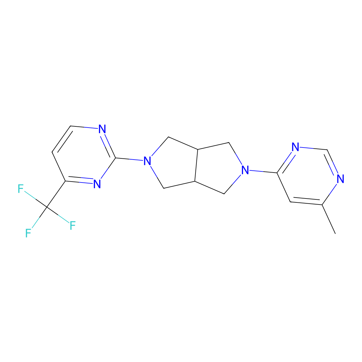 2-[5-(6-Methylpyrimidin-4-yl)-octahydropyrrolo[3,4-c]pyrrol-2-yl]-4-(trifluoromethyl)pyrimidine molecular structure, CAS 2198093-15-9