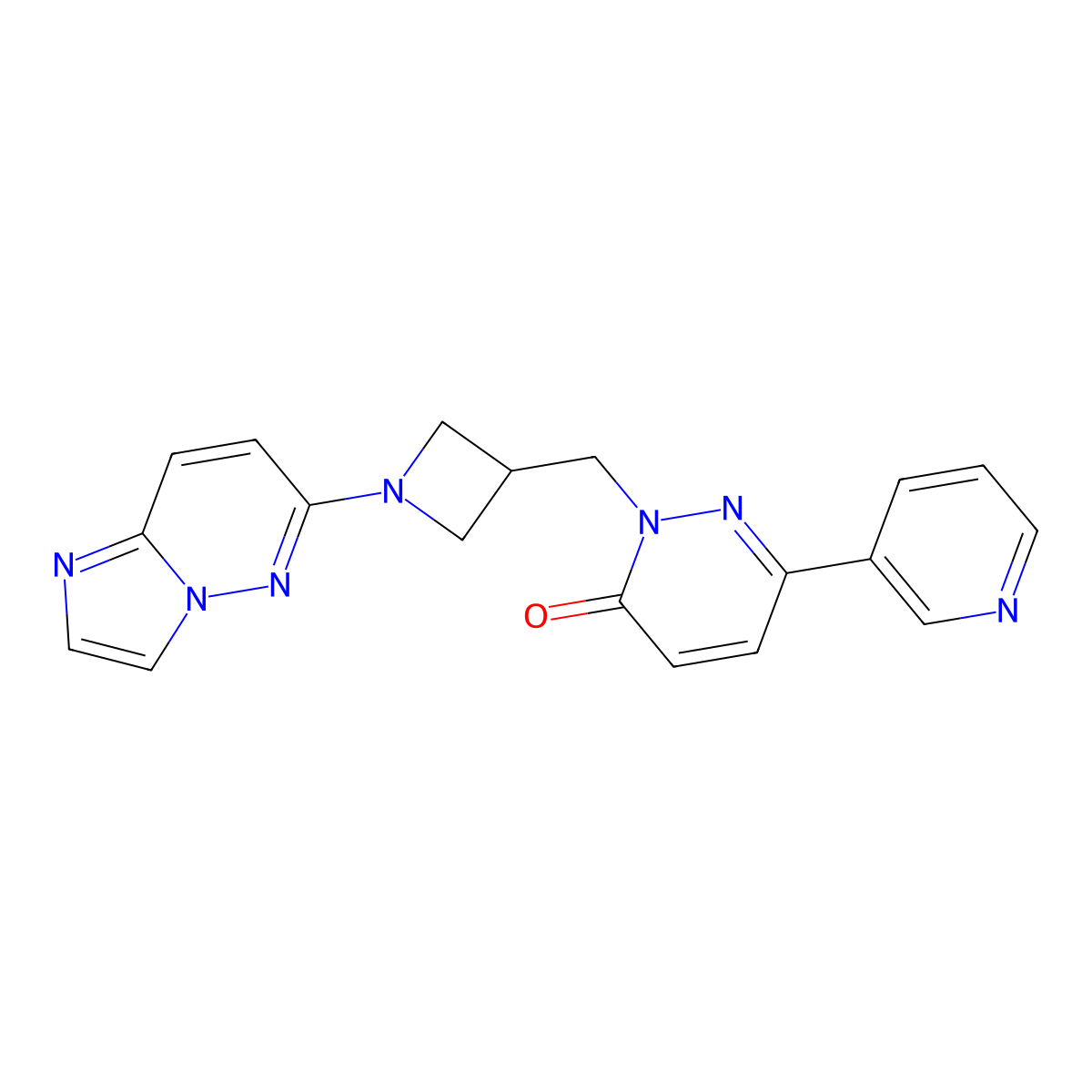 2-[(1-{Imidazo[1,2-b]pyridazin-6-yl}azetidin-3-yl)methyl]-6-(pyridin-3-yl)-2,3-dihydropyridazin-3-one molecular structure, CAS 2198103-91-0