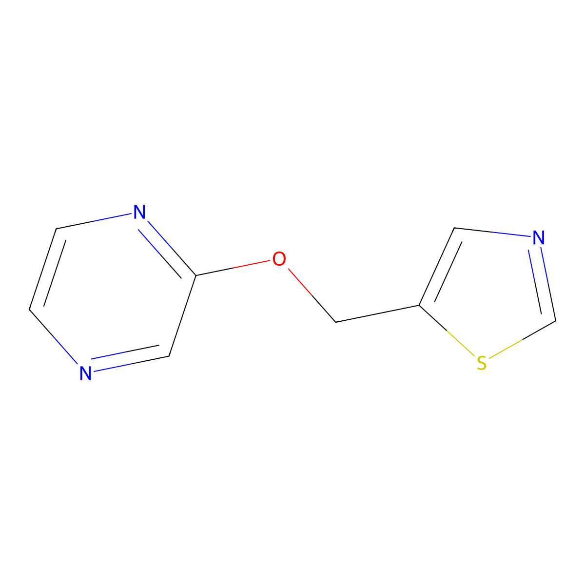 2-[(1,3-Thiazol-5-yl)methoxy]pyrazine molecular structure, CAS 2198125-99-2