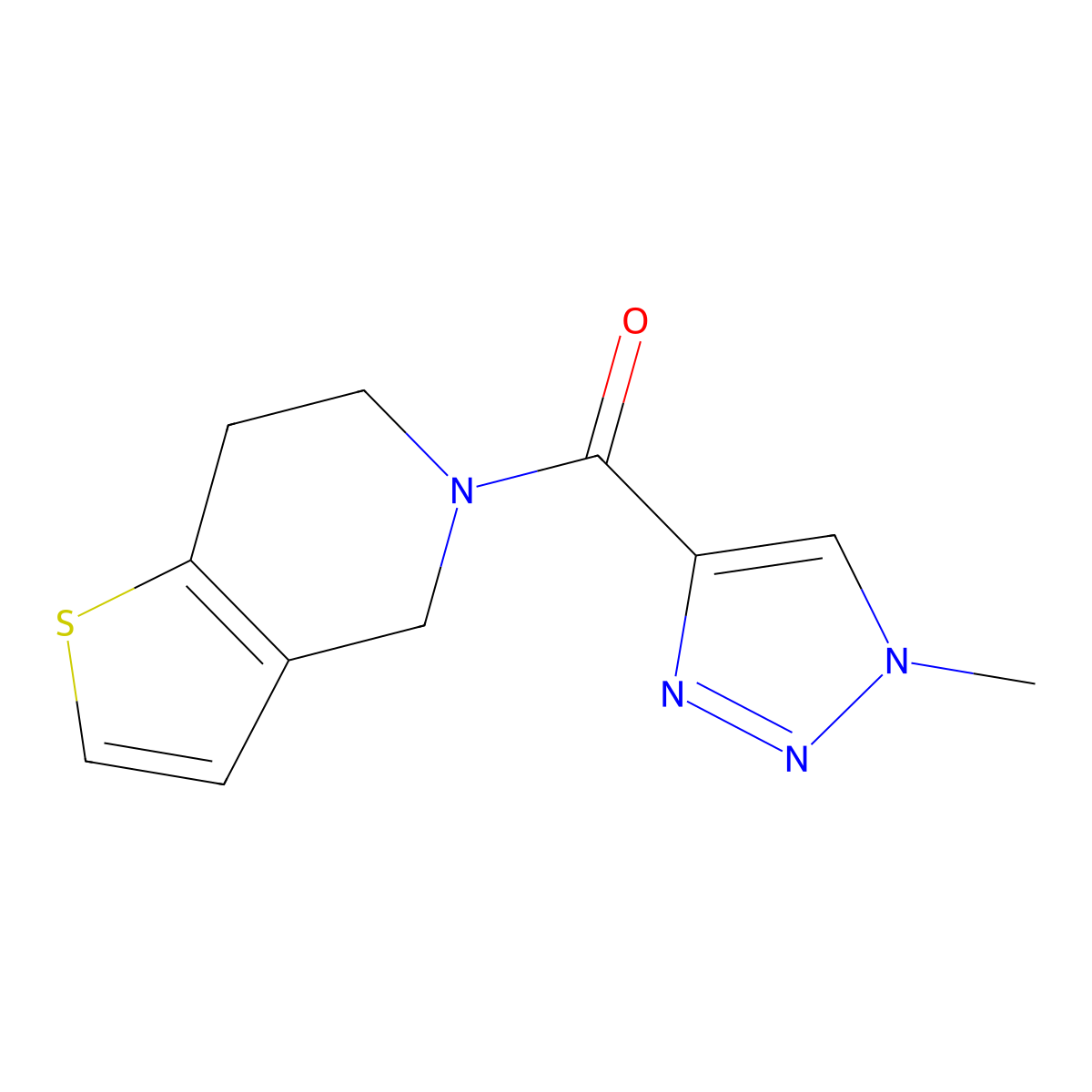 1-methyl-4-{4H,5H,6H,7H-thieno[3,2-c]pyridine-5-carbonyl}-1H-1,2,3-triazole molecular structure, CAS 2198126-09-7