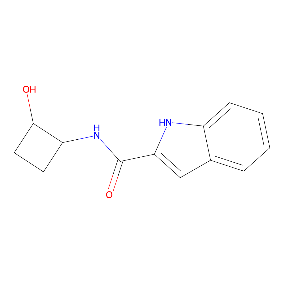 N-(2-hydroxycyclobutyl)-1H-indole-2-carboxamide molecular structure, CAS 2198127-03-4