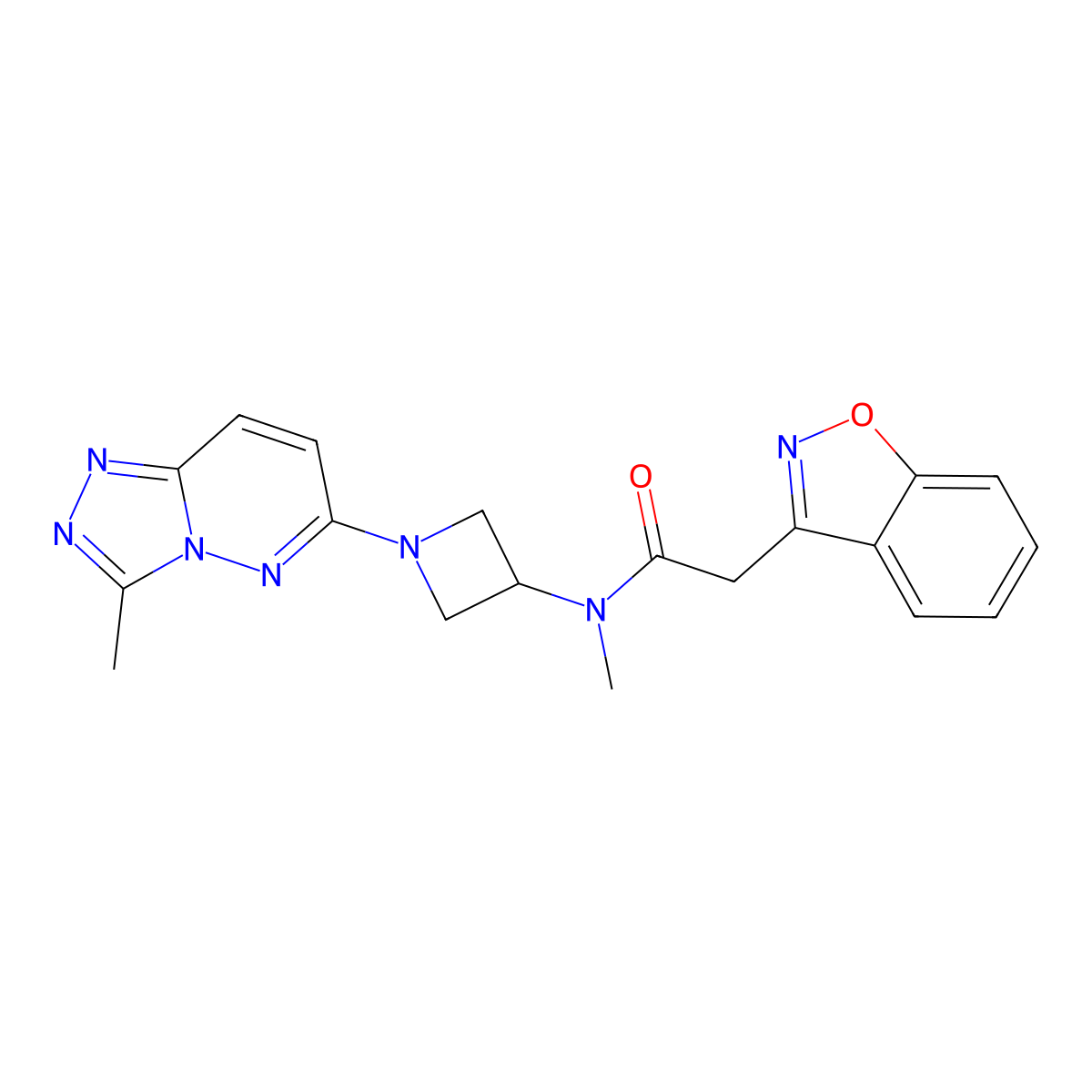 2-(1,2-benzoxazol-3-yl)-N-methyl-N-(1-{3-methyl-[1,2,4]triazolo[4,3-b]pyridazin-6-yl}azetidin-3-yl)acetamide molecular structure, CAS 2198128-93-5