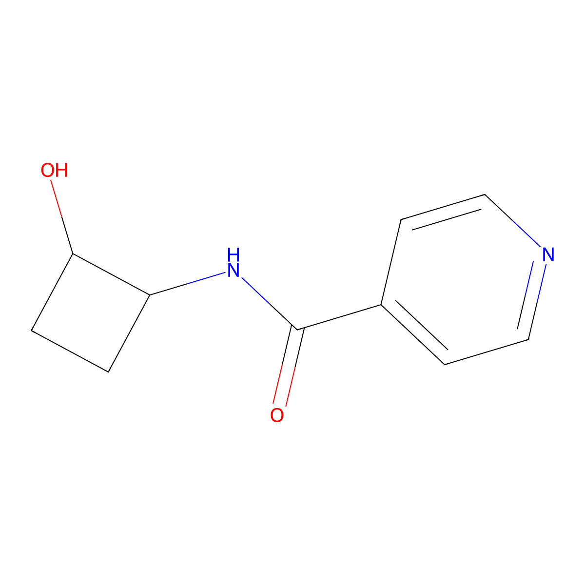 N-(2-hydroxycyclobutyl)pyridine-4-carboxamide molecular structure, CAS 2198149-20-9