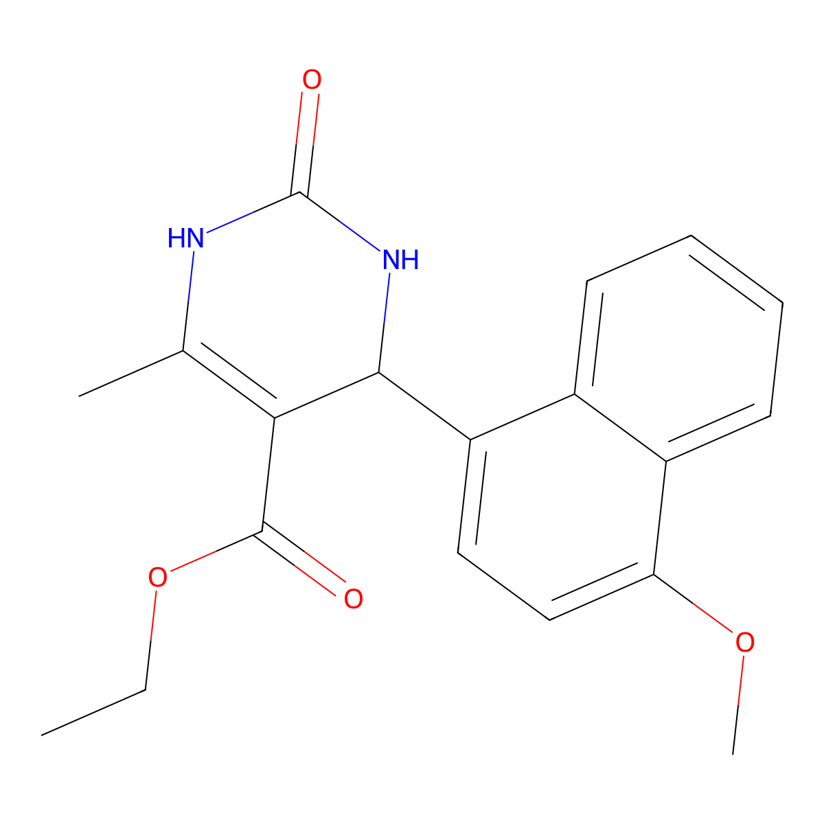 Ethyl 4-(4-methoxynaphthalen-1-yl)-6-methyl-2-oxo-1,2,3,4-tetrahydropyrimidine-5-carboxylate molecular structure, CAS 219815-08-4