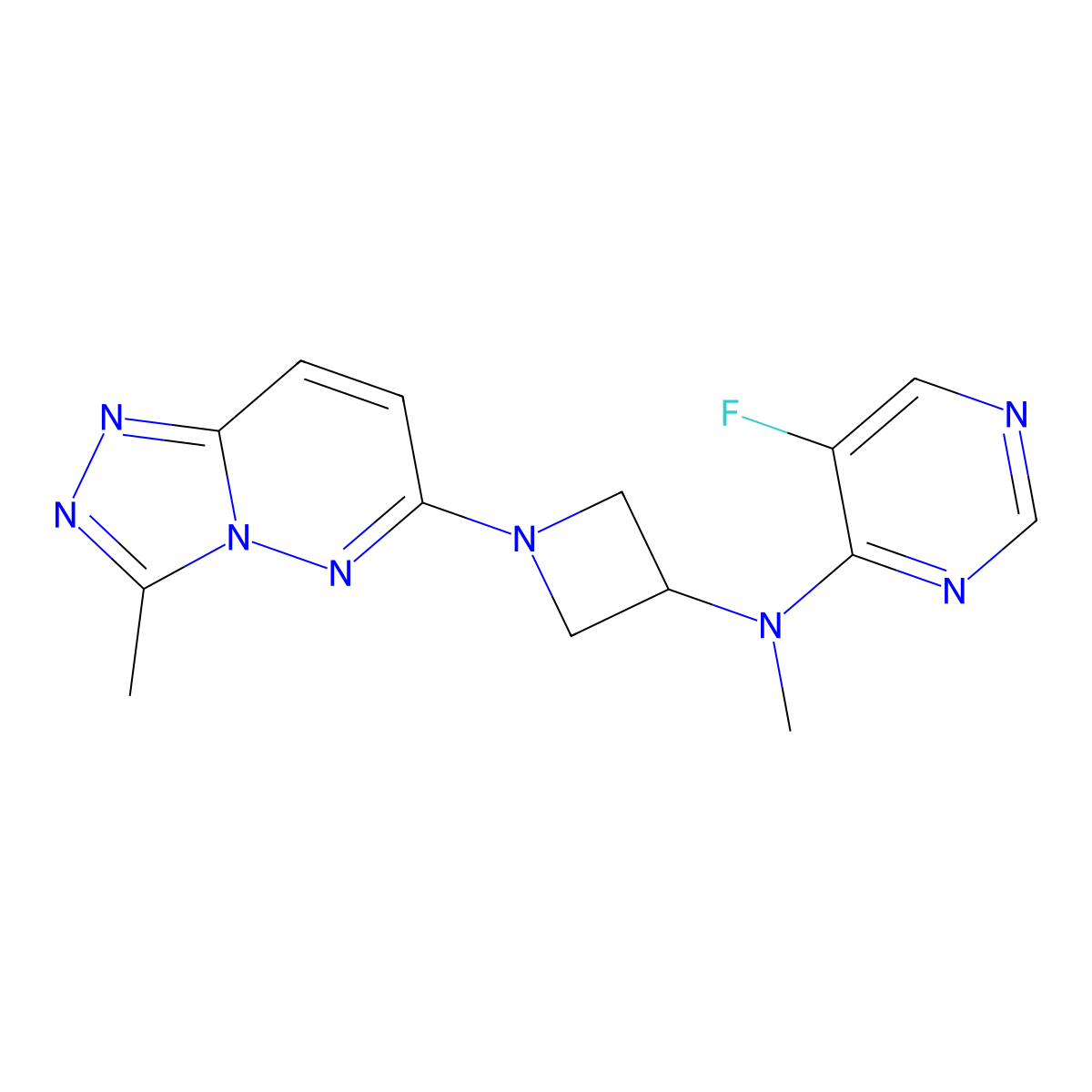 5-fluoro-N-methyl-N-(1-{3-methyl-[1,2,4]triazolo[4,3-b]pyridazin-6-yl}azetidin-3-yl)pyrimidin-4-amine molecular structure, CAS 2198156-12-4