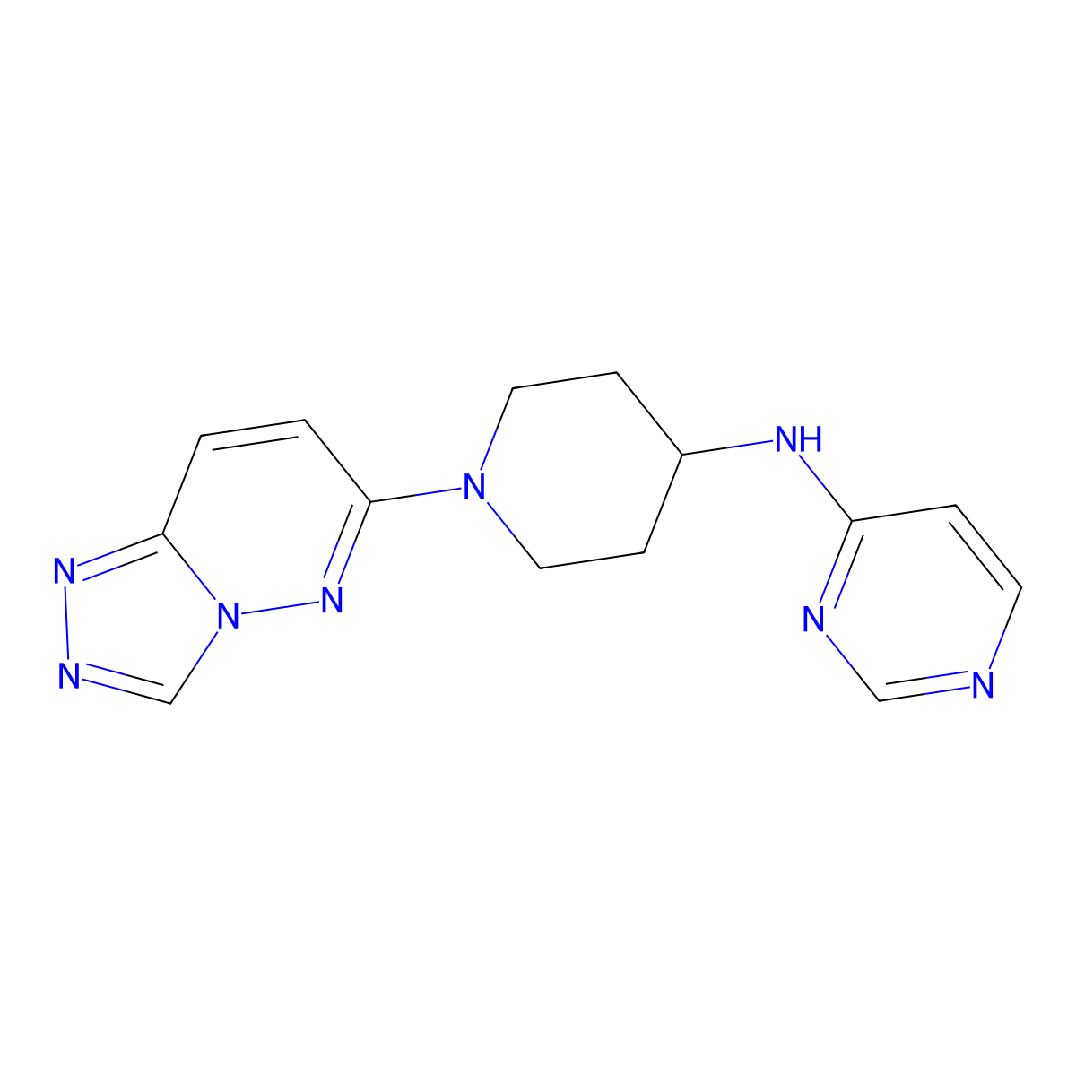 N-(1-{[1,2,4]triazolo[4,3-b]pyridazin-6-yl}piperidin-4-yl)pyrimidin-4-amine molecular structure, CAS 2198156-16-8
