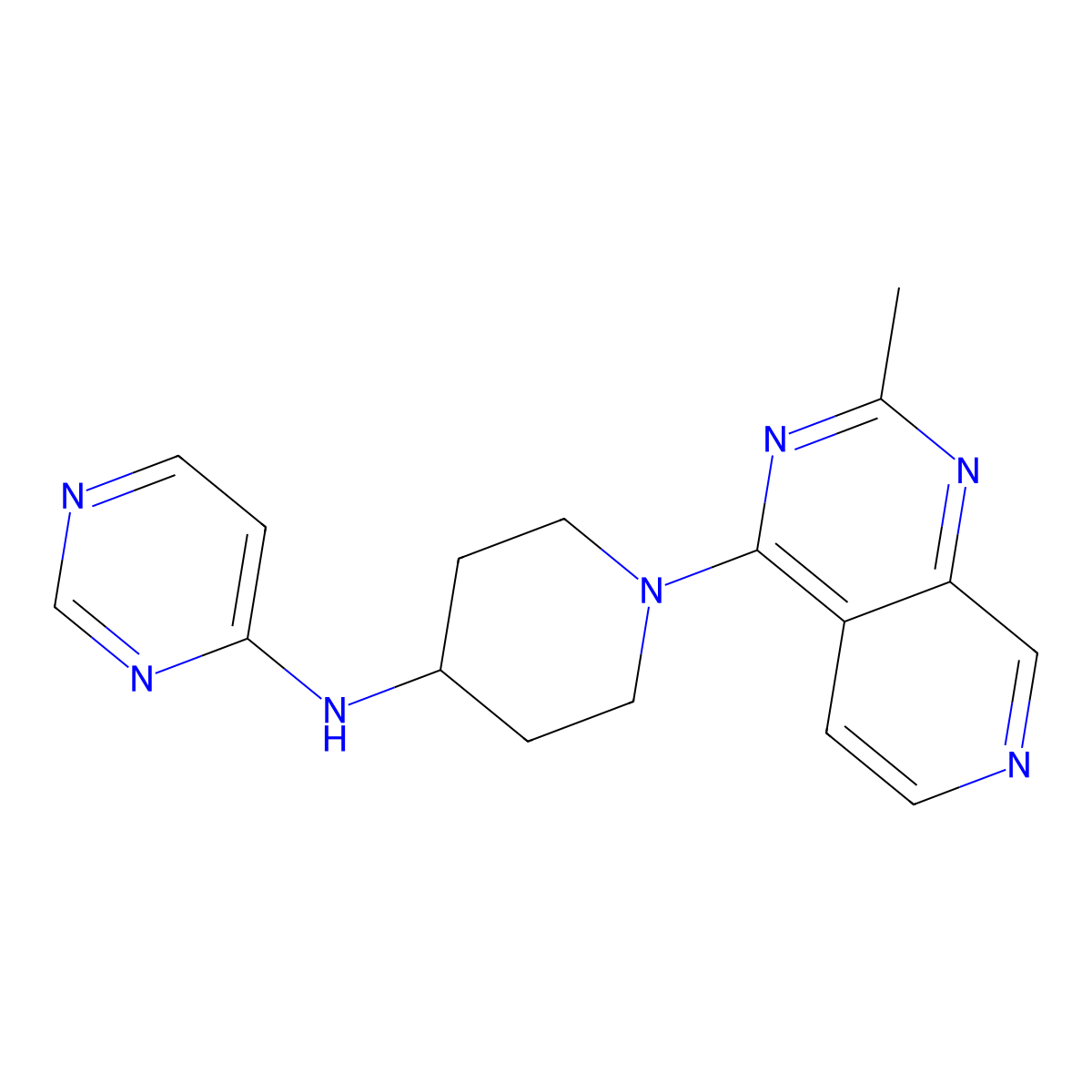 N-(1-{2-methylpyrido[3,4-d]pyrimidin-4-yl}piperidin-4-yl)pyrimidin-4-amine molecular structure, CAS 2198156-30-6