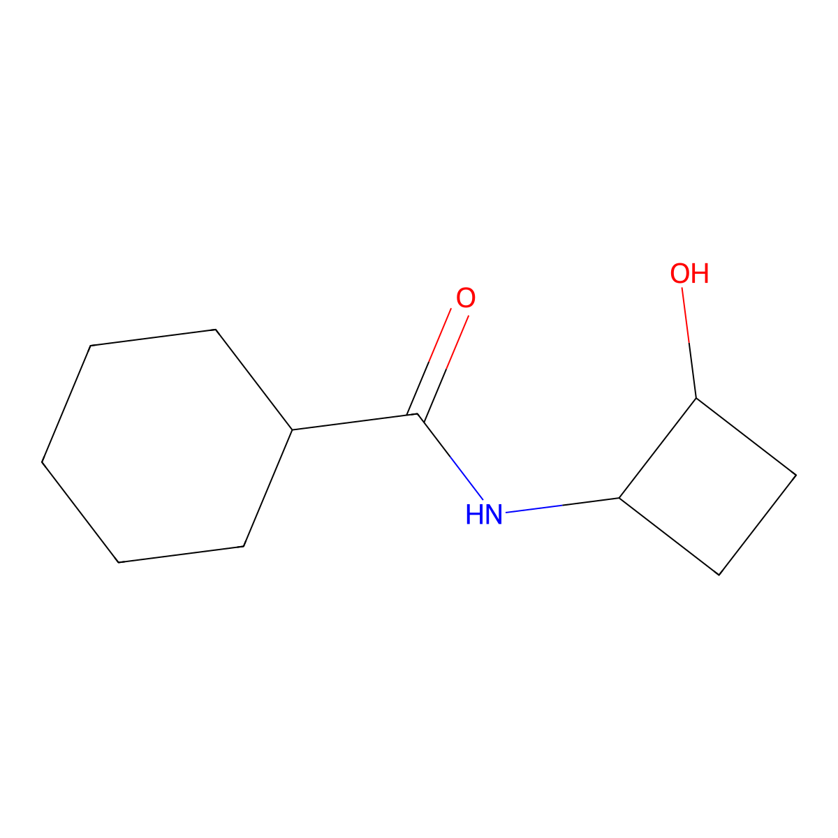 N-(2-hydroxycyclobutyl)cyclohexanecarboxamide molecular structure, CAS 2198164-57-5