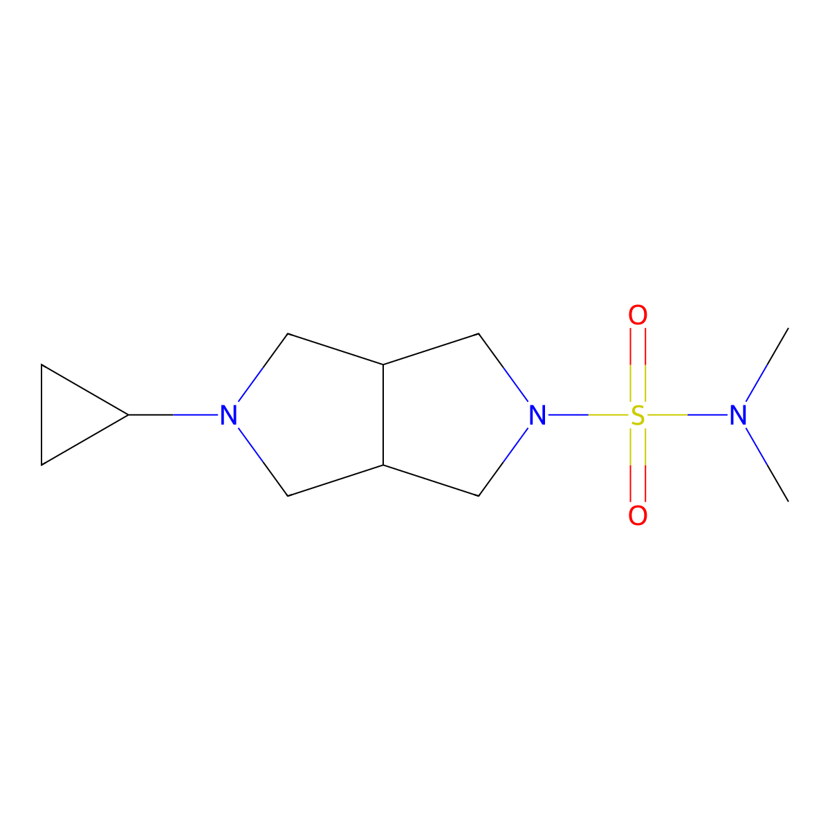 5-cyclopropyl-N,N-dimethylhexahydropyrrolo[3,4-c]pyrrole-2(1H)-sulfonamide molecular structure, CAS 2198167-83-6