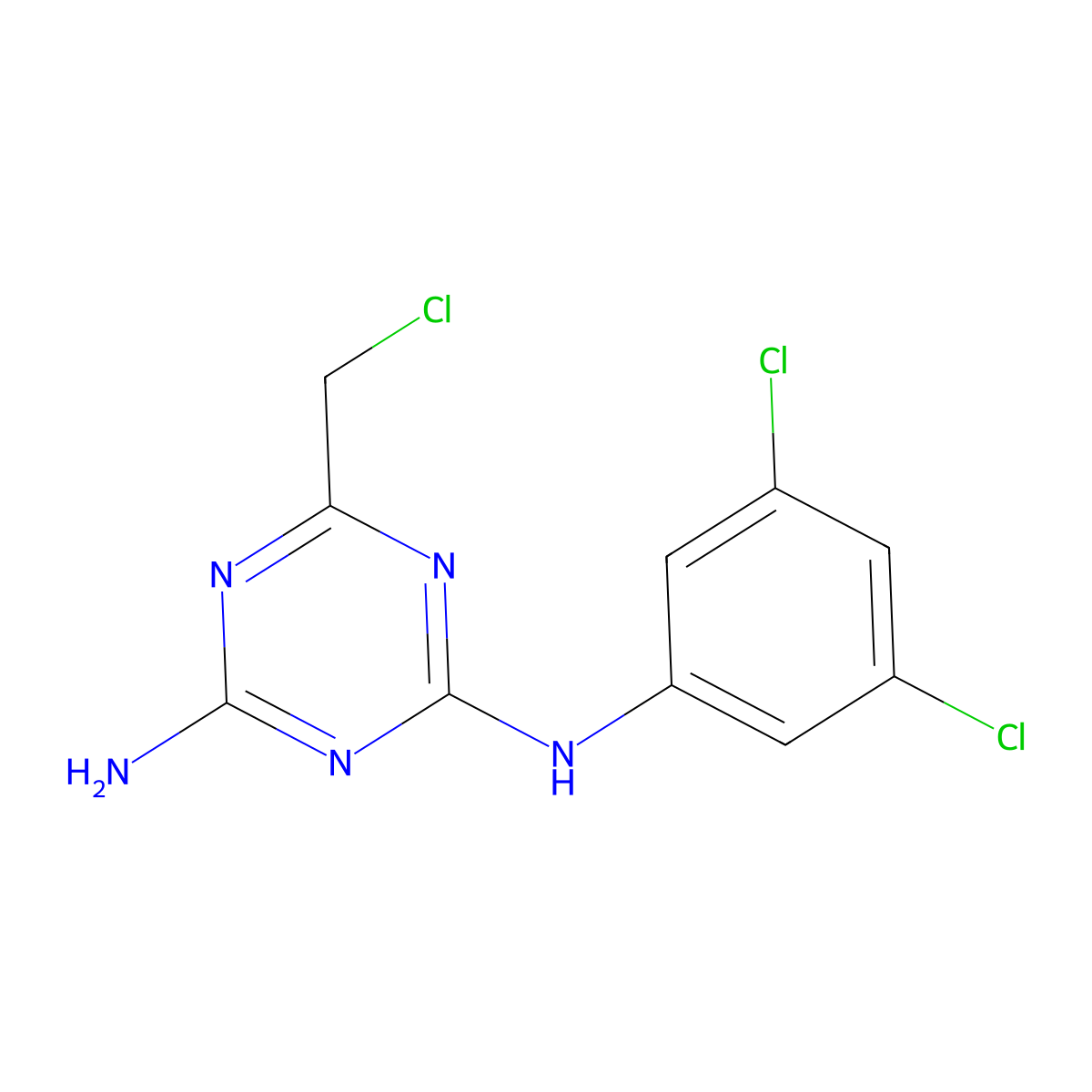 6-(chloromethyl)-N-(3,5-dichlorophenyl)-1,3,5-triazine-2,4-diamine molecular structure, CAS 219817-21-7