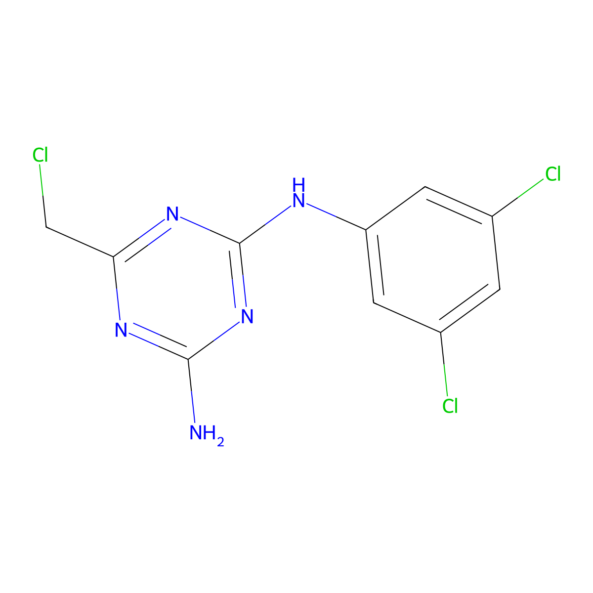 6-(chloromethyl)-N-(3,5-dichlorophenyl)-1,3,5-triazine-2,4-diamine molecular structure, CAS 219817-21-7