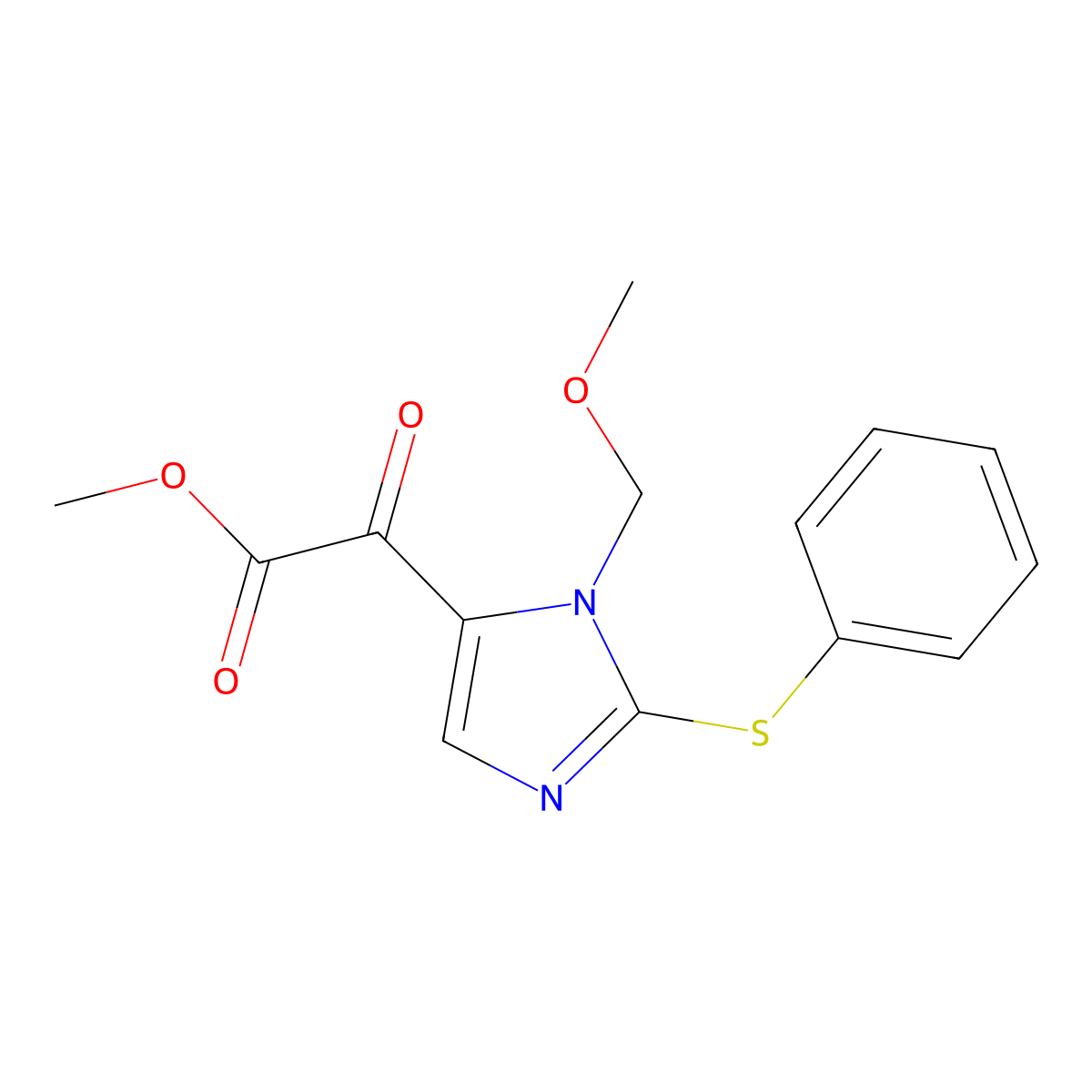 Methyl 2-[3-(methoxymethyl)-2-(phenylsulfanyl)imidazol-4-yl]-2-oxoacetate molecular structure, CAS 219817-91-1