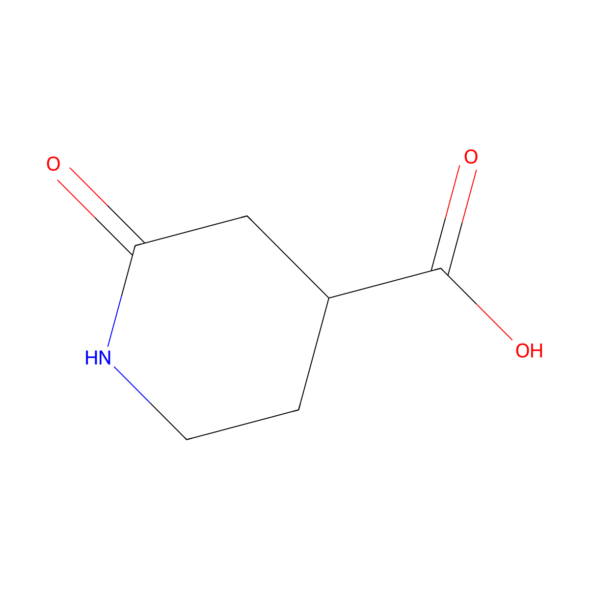 (R)-2-Oxo-piperidine-4-carboxylic acid molecular structure, CAS 2198170-29-3