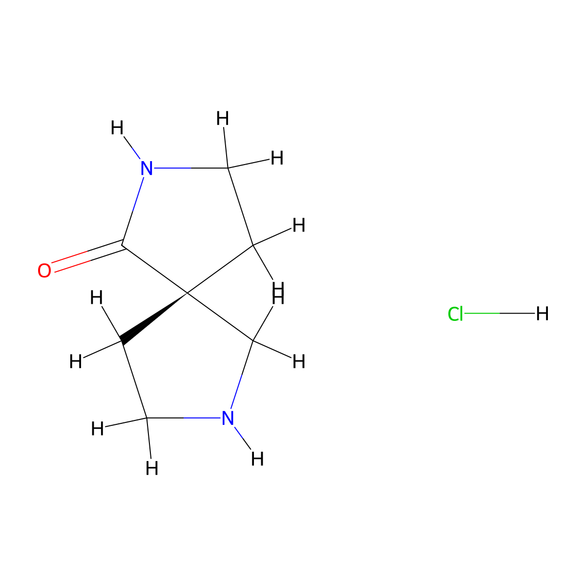 (5R)-2,7-diazaspiro[4.4]nonan-1-one;hydrochloride molecular structure, CAS 2198170-42-0