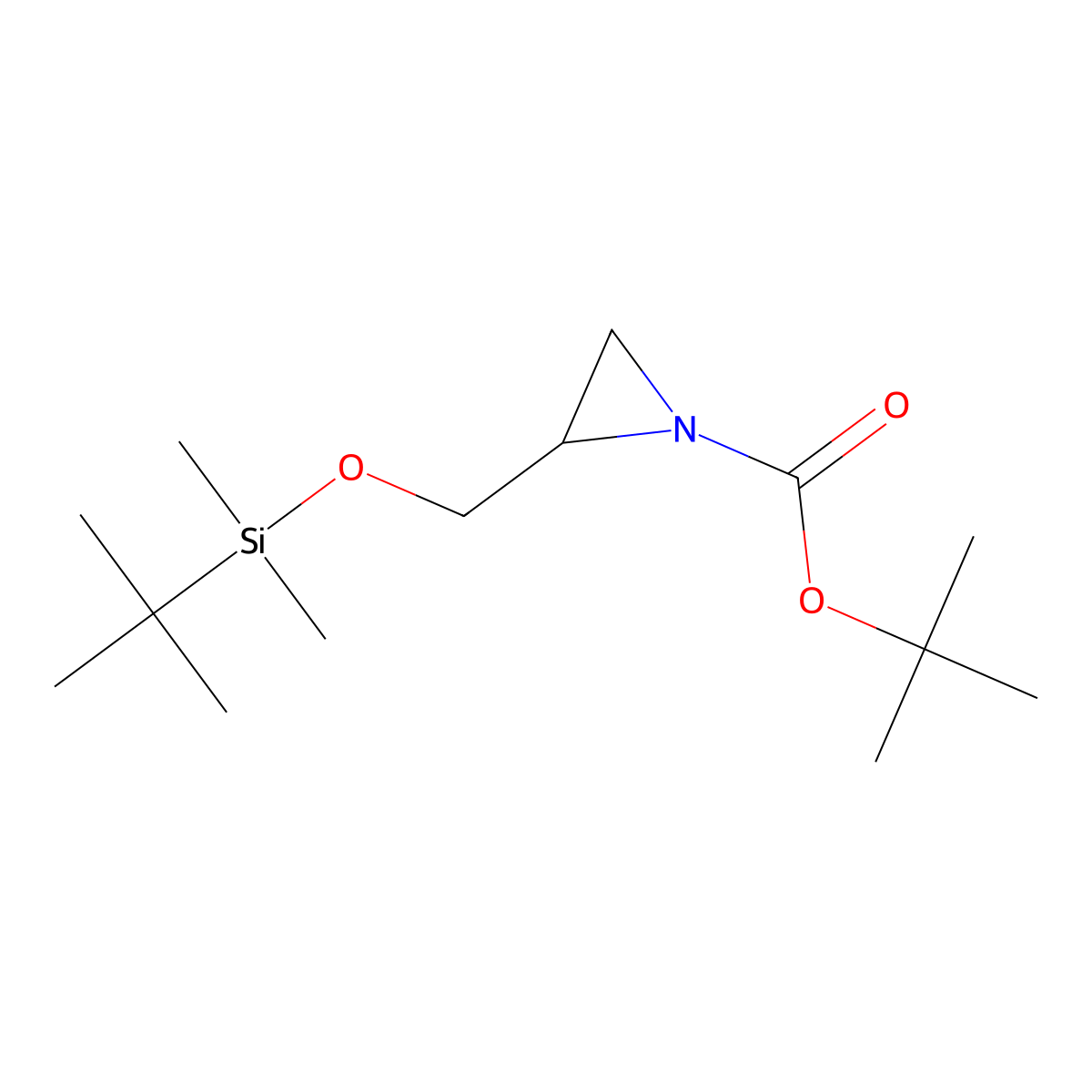 tert-butyl (2R)-2-({[tert-butyl(dimethyl)silyl]oxy}methyl)aziridine-1-carboxylate molecular structure, CAS 219819-68-8