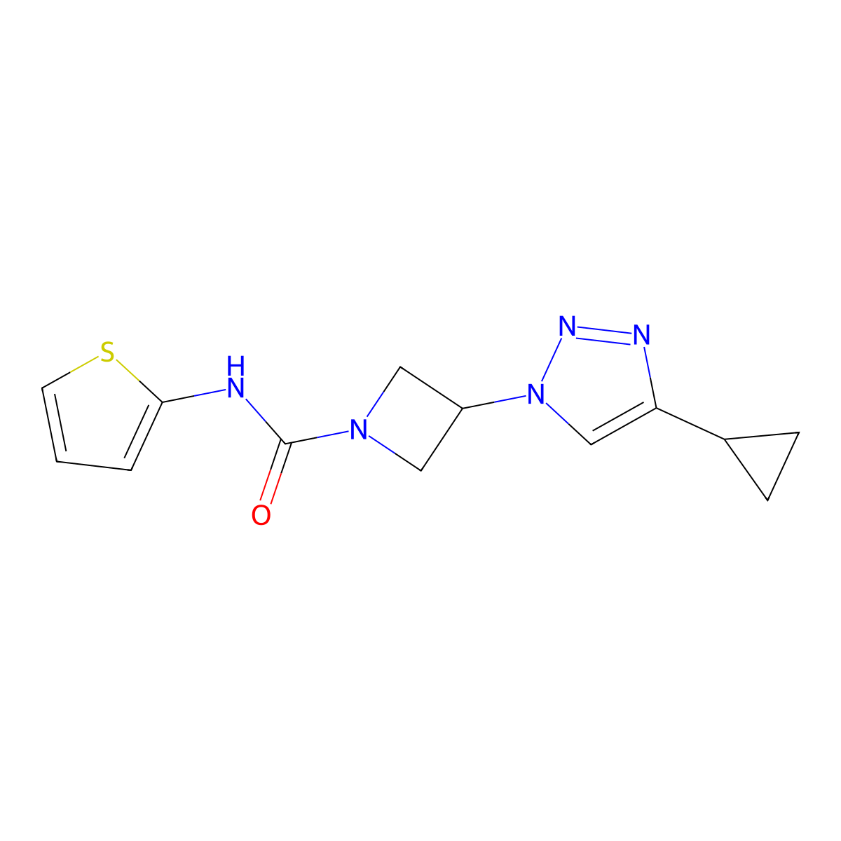 3-(4-cyclopropyl-1H-1,2,3-triazol-1-yl)-N-(thiophen-2-yl)azetidine-1-carboxamide molecular structure, CAS 2198198-06-8