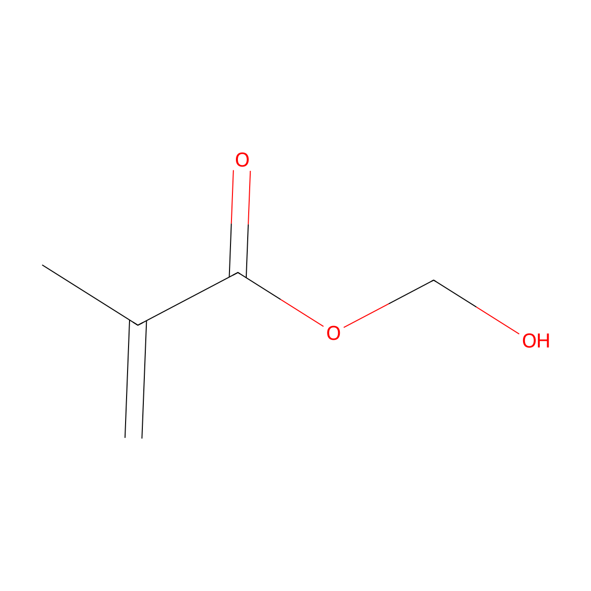 Hydroxymethylmethacrylate molecular structure, CAS 21982-30-9