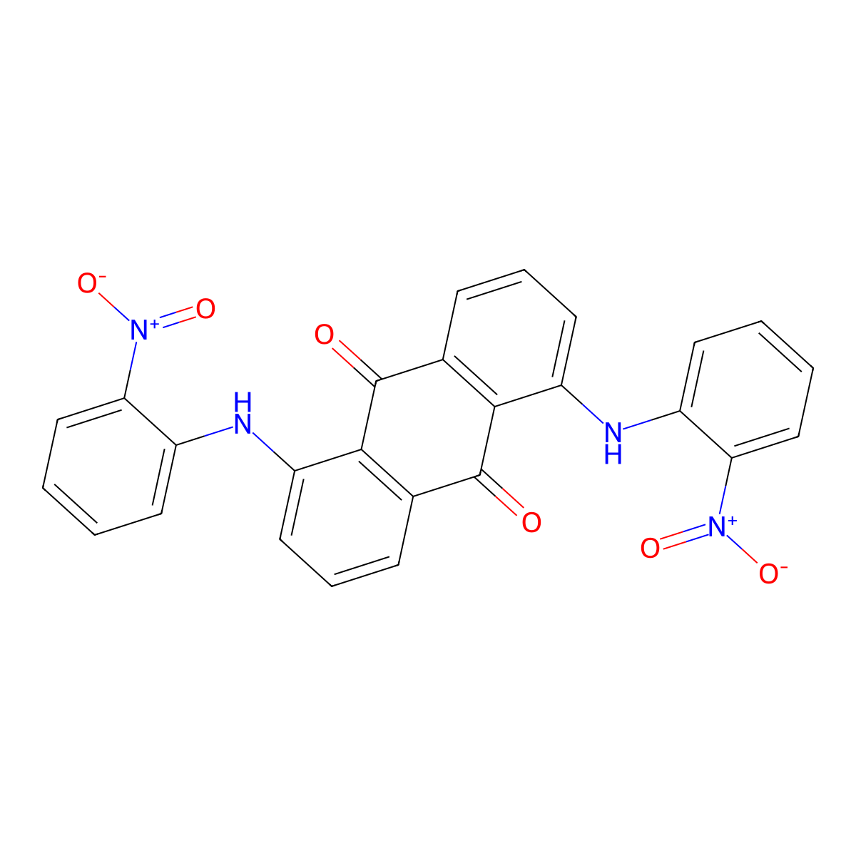 1,5-Bis(o-nitroanilino)anthraquinone molecular structure, CAS 21982-51-4