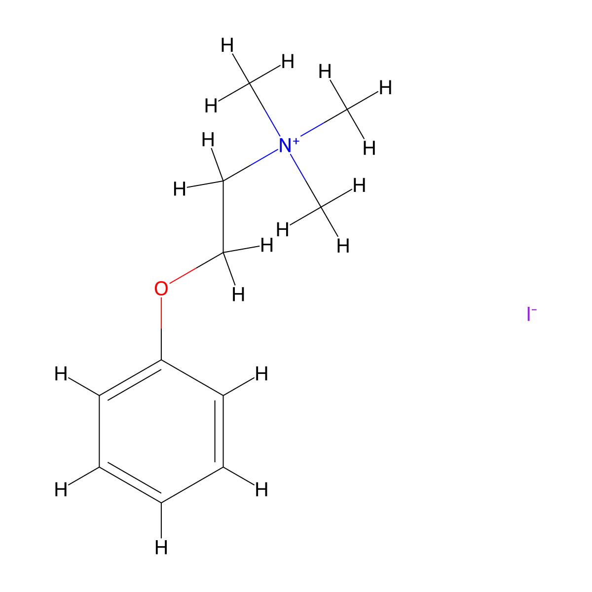 Ammonium, (2-phenoxyethyl)trimethyl-, iodide molecular structure, CAS 21982-87-6