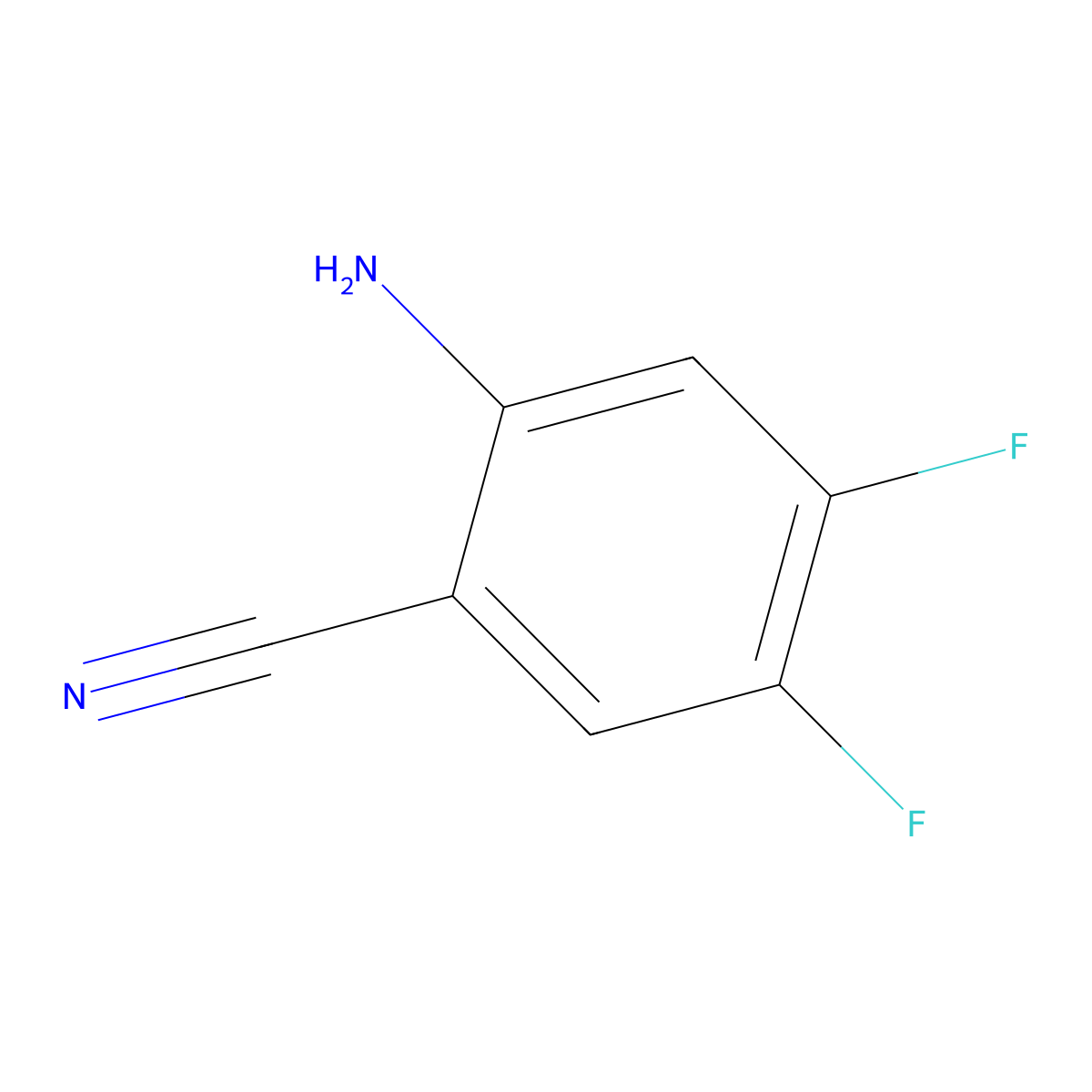 2-Amino-4,5-difluorobenzonitrile molecular structure, CAS 219823-49-1