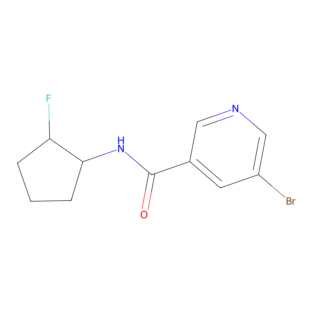 5-bromo-N-(2-fluorocyclopentyl)pyridine-3-carboxamide molecular structure, CAS 2198233-79-1