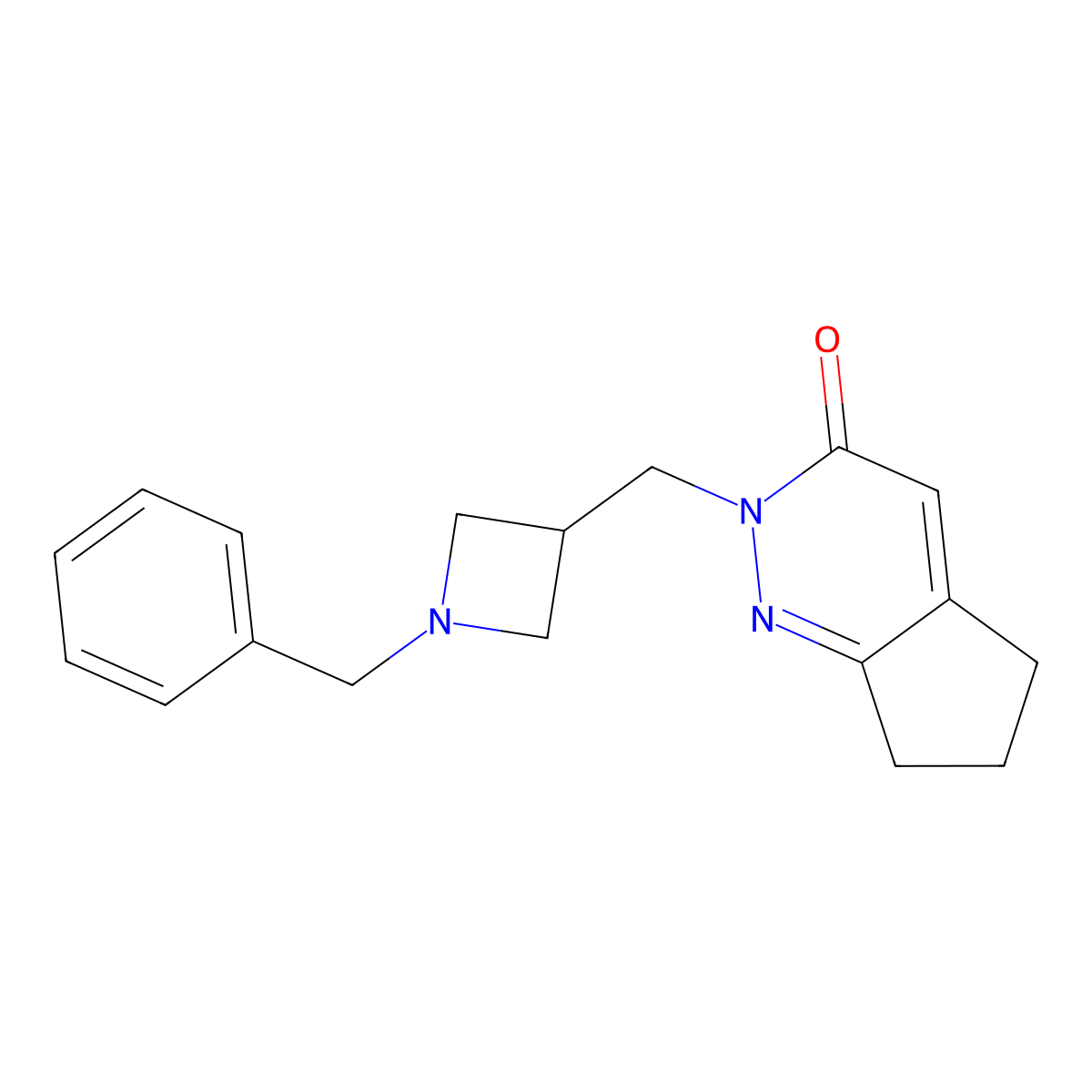2-[(1-benzylazetidin-3-yl)methyl]-2H,3H,5H,6H,7H-cyclopenta[c]pyridazin-3-one molecular structure, CAS 2198234-32-9