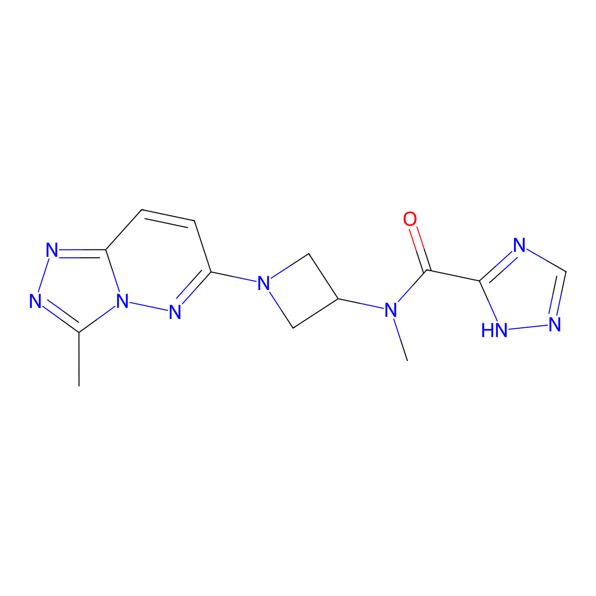 N-methyl-N-(1-{3-methyl-[1,2,4]triazolo[4,3-b]pyridazin-6-yl}azetidin-3-yl)-1H-1,2,4-triazole-5-carboxamide molecular structure, CAS 2198238-09-2