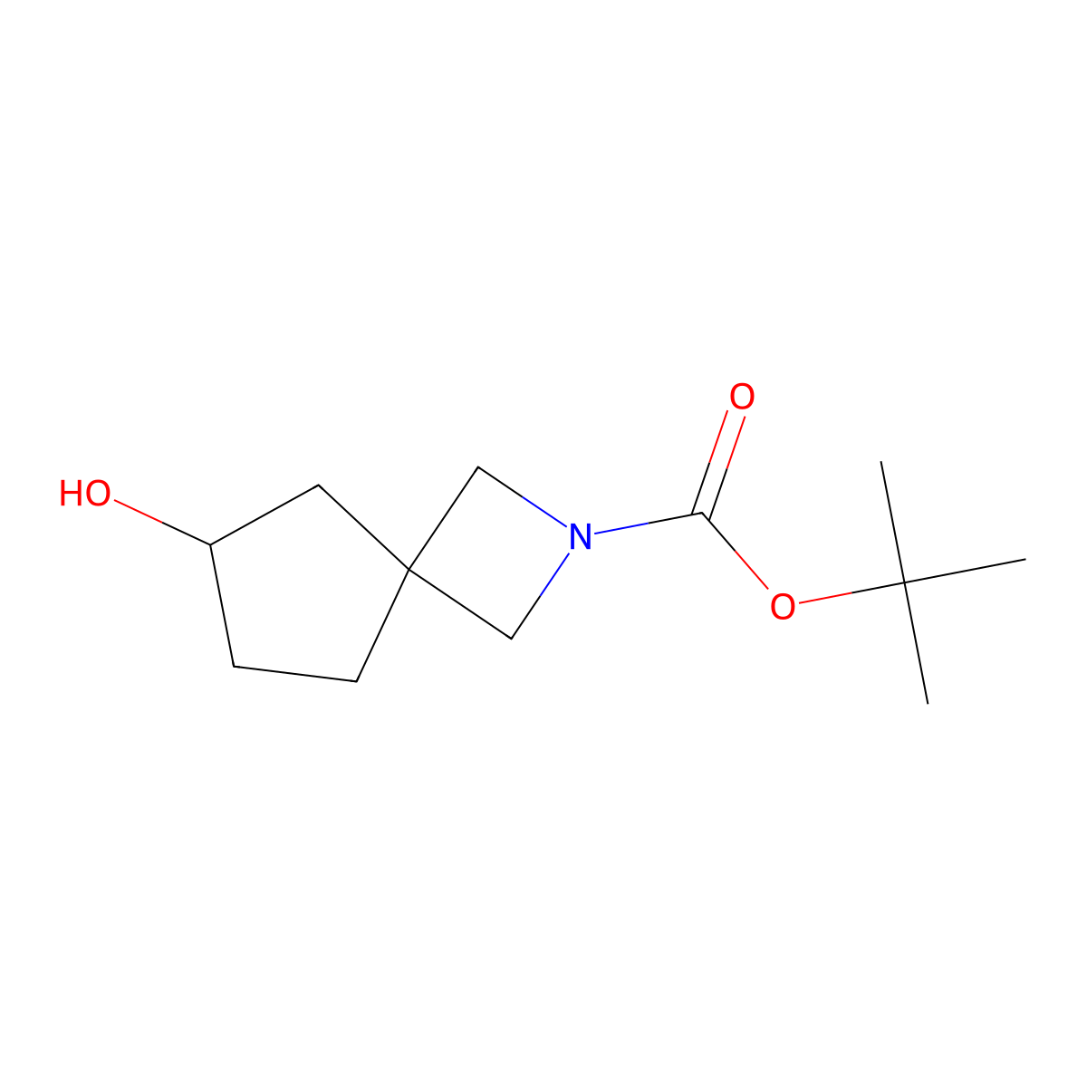 tert-butyl (6R)-6-hydroxy-2-azaspiro[3.4]octane-2-carboxylate molecular structure, CAS 2198241-68-6