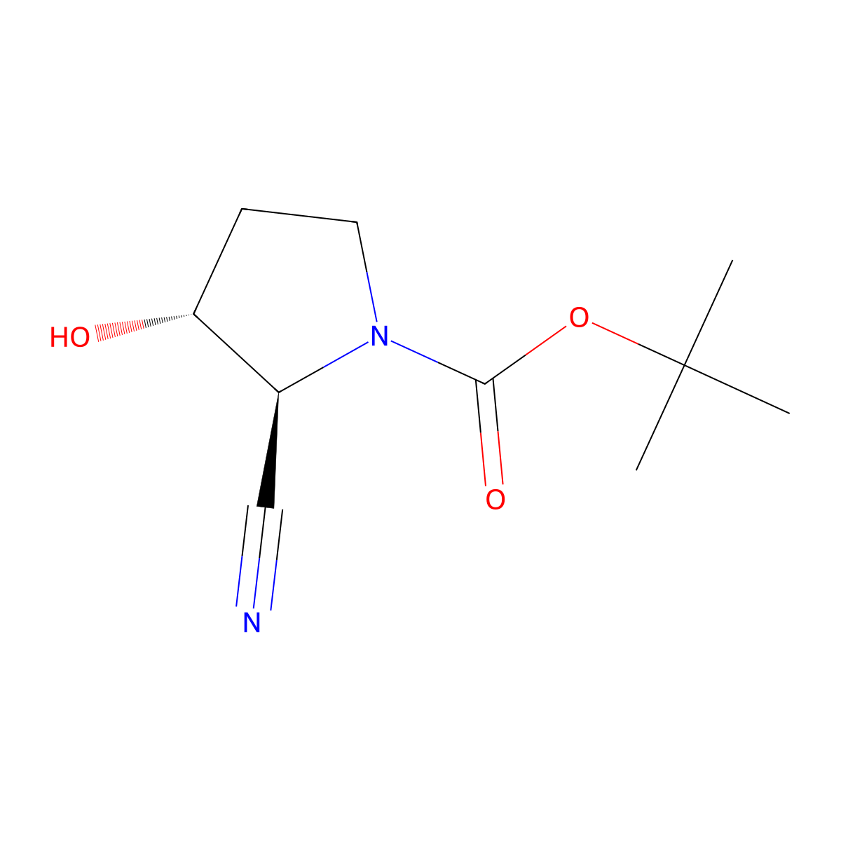 (2S,3R)-tert-butyl 2-cyano-3-hydroxypyrrolidine-1-carboxylate molecular structure, CAS 2198241-70-0