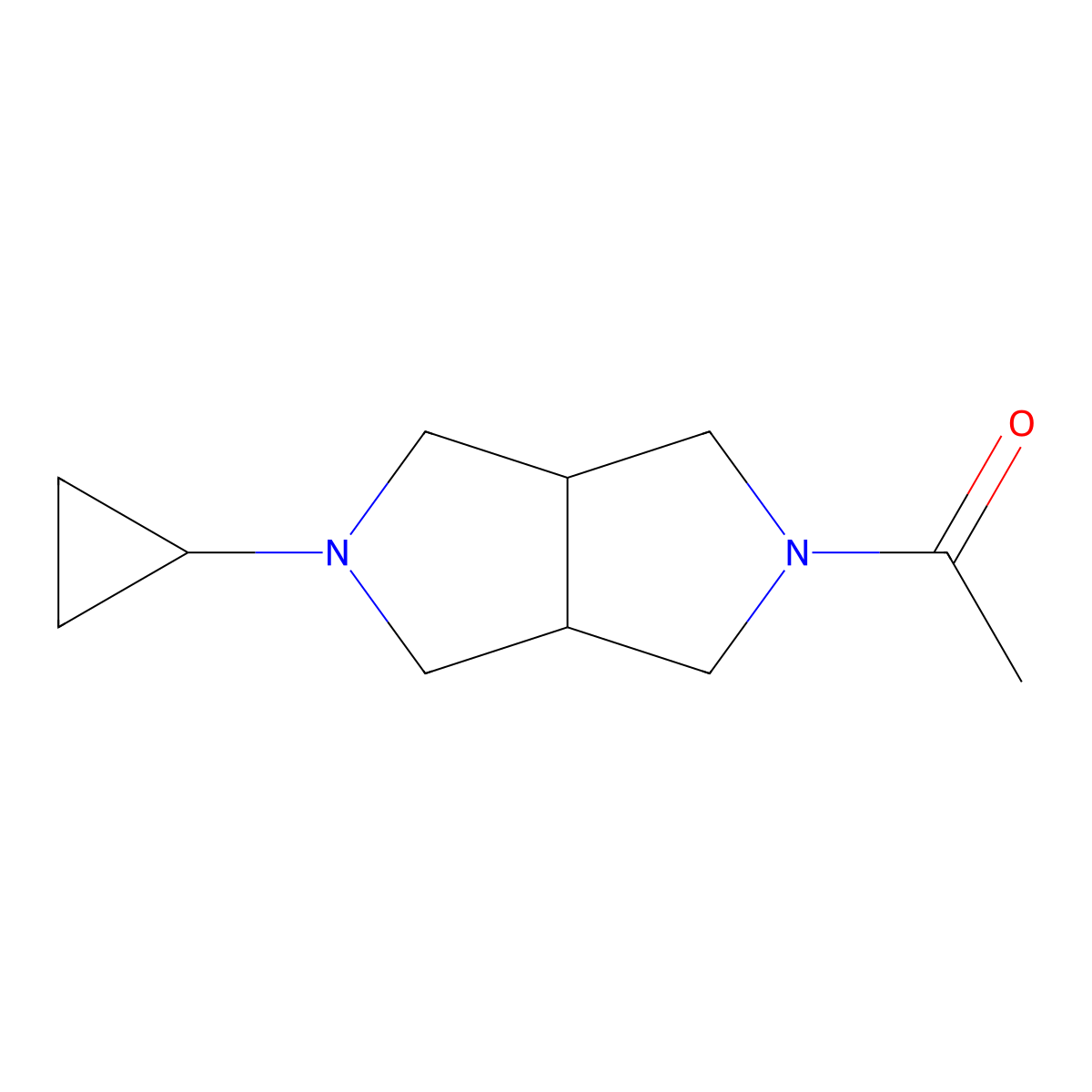1-(5-cyclopropylhexahydropyrrolo[3,4-c]pyrrol-2(1H)-yl)ethanone molecular structure, CAS 2198264-28-5
