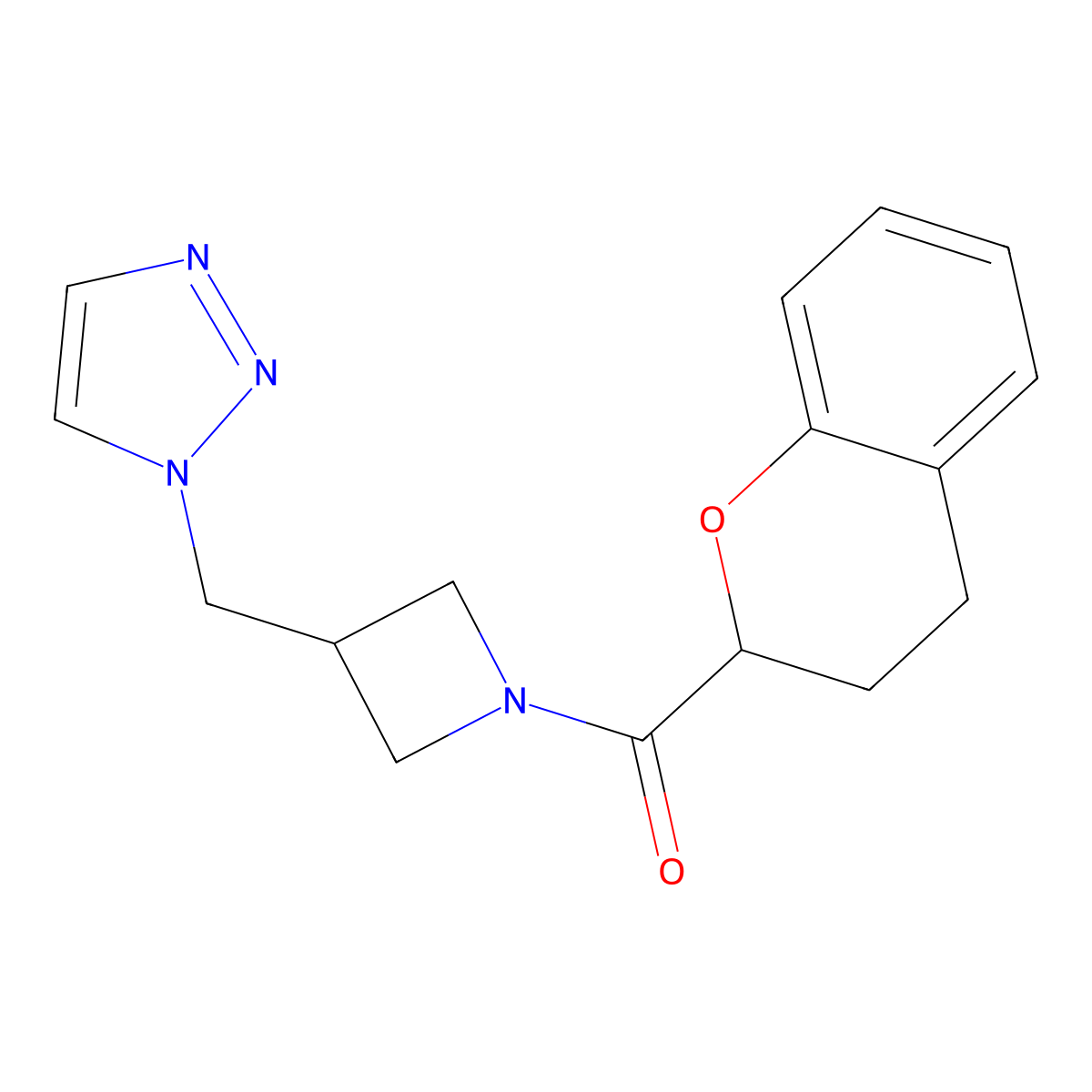 1-{[1-(3,4-dihydro-2H-1-benzopyran-2-carbonyl)azetidin-3-yl]methyl}-1H-1,2,3-triazole molecular structure, CAS 2198265-98-2
