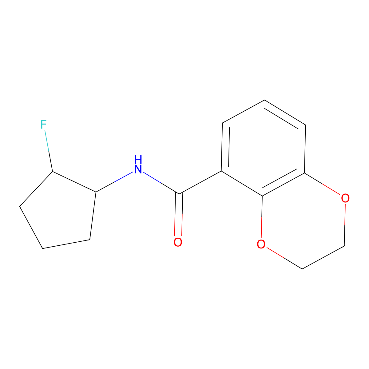 N-(2-fluorocyclopentyl)-2,3-dihydro-1,4-benzodioxine-5-carboxamide molecular structure, CAS 2198291-36-8