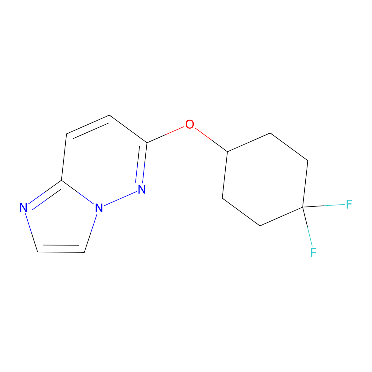 6-[(4,4-Difluorocyclohexyl)oxy]imidazo[1,2-b]pyridazine molecular structure, CAS 2198291-80-2