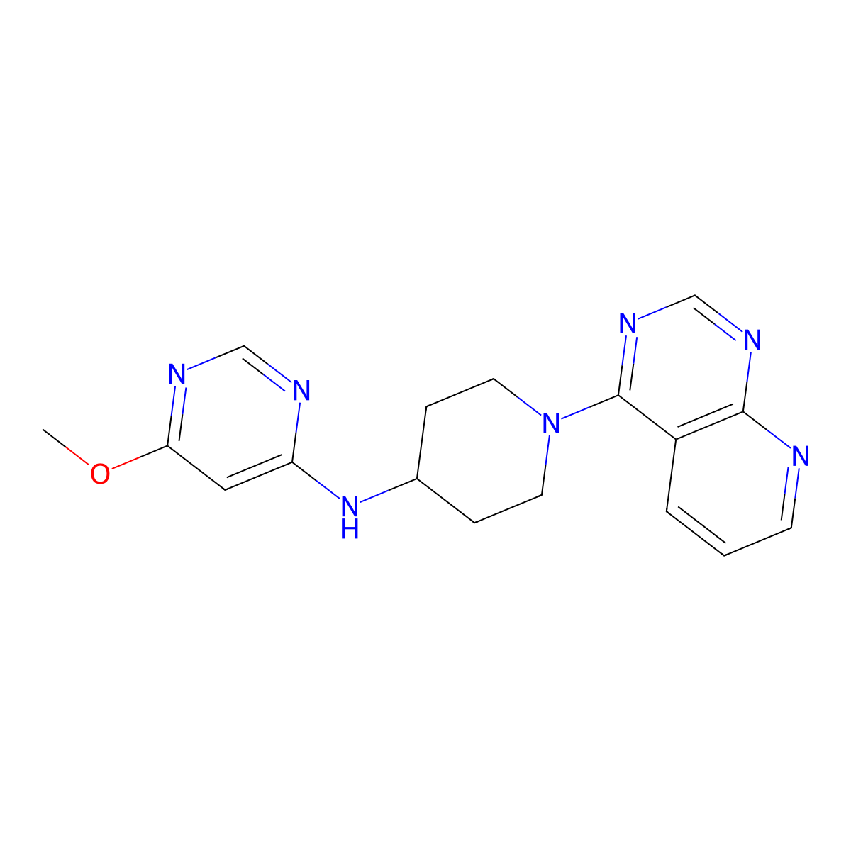 6-methoxy-N-(1-{pyrido[2,3-d]pyrimidin-4-yl}piperidin-4-yl)pyrimidin-4-amine molecular structure, CAS 2198296-52-3
