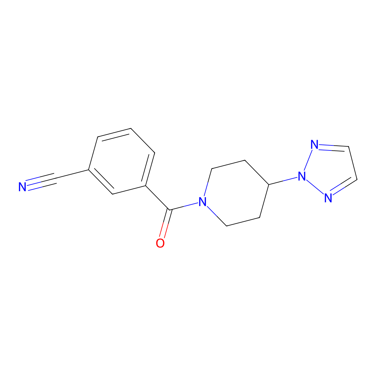 3-[4-(2H-1,2,3-triazol-2-yl)piperidine-1-carbonyl]benzonitrile molecular structure, CAS 2198296-61-4