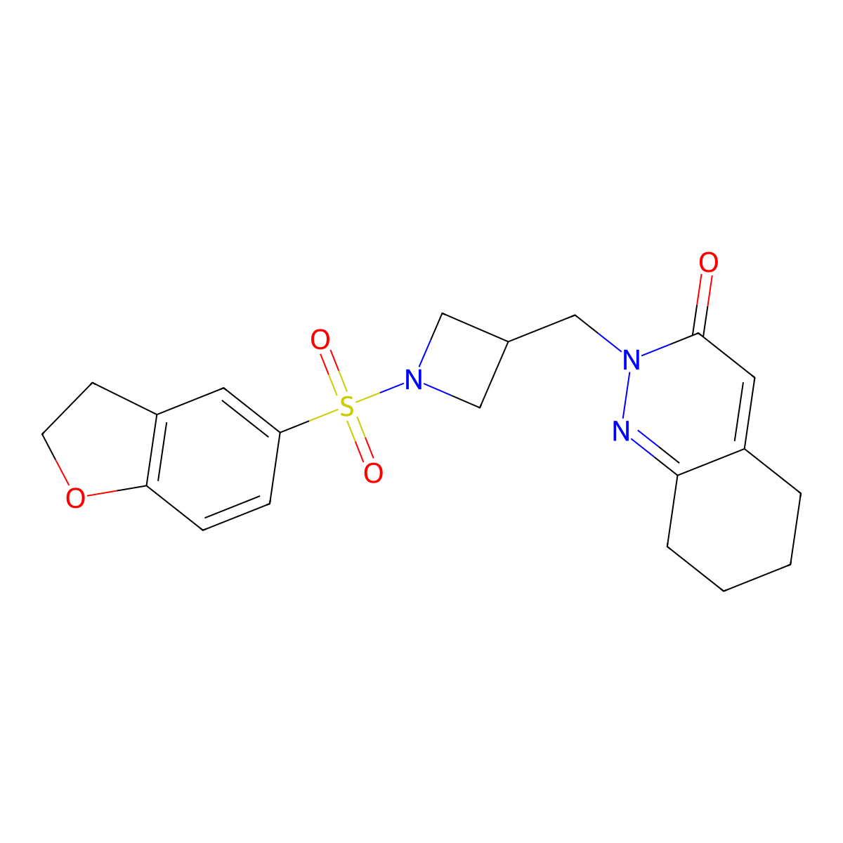 2-{[1-(2,3-Dihydro-1-benzofuran-5-sulfonyl)azetidin-3-yl]methyl}-2,3,5,6,7,8-hexahydrocinnolin-3-one molecular structure, CAS 2198296-97-6