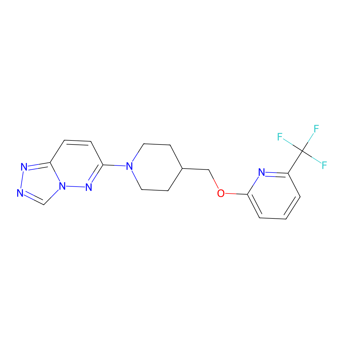 2-[(1-{[1,2,4]Triazolo[4,3-b]pyridazin-6-yl}piperidin-4-yl)methoxy]-6-(trifluoromethyl)pyridine molecular structure, CAS 2198298-04-1