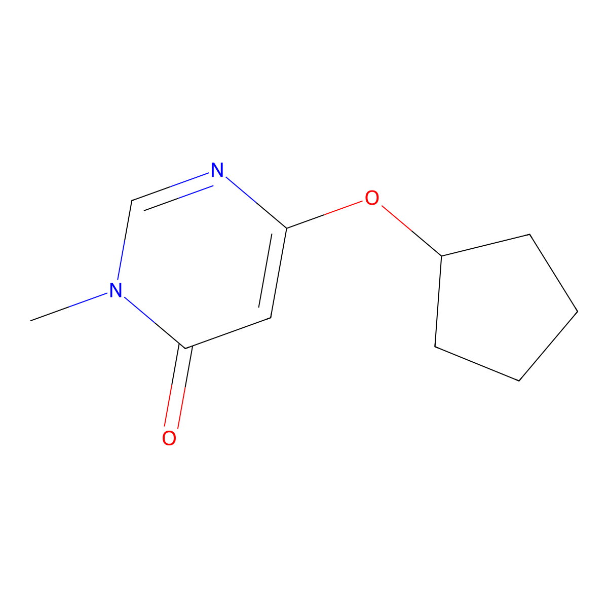 6-(Cyclopentyloxy)-3-methyl-3,4-dihydropyrimidin-4-one molecular structure, CAS 2198300-44-4