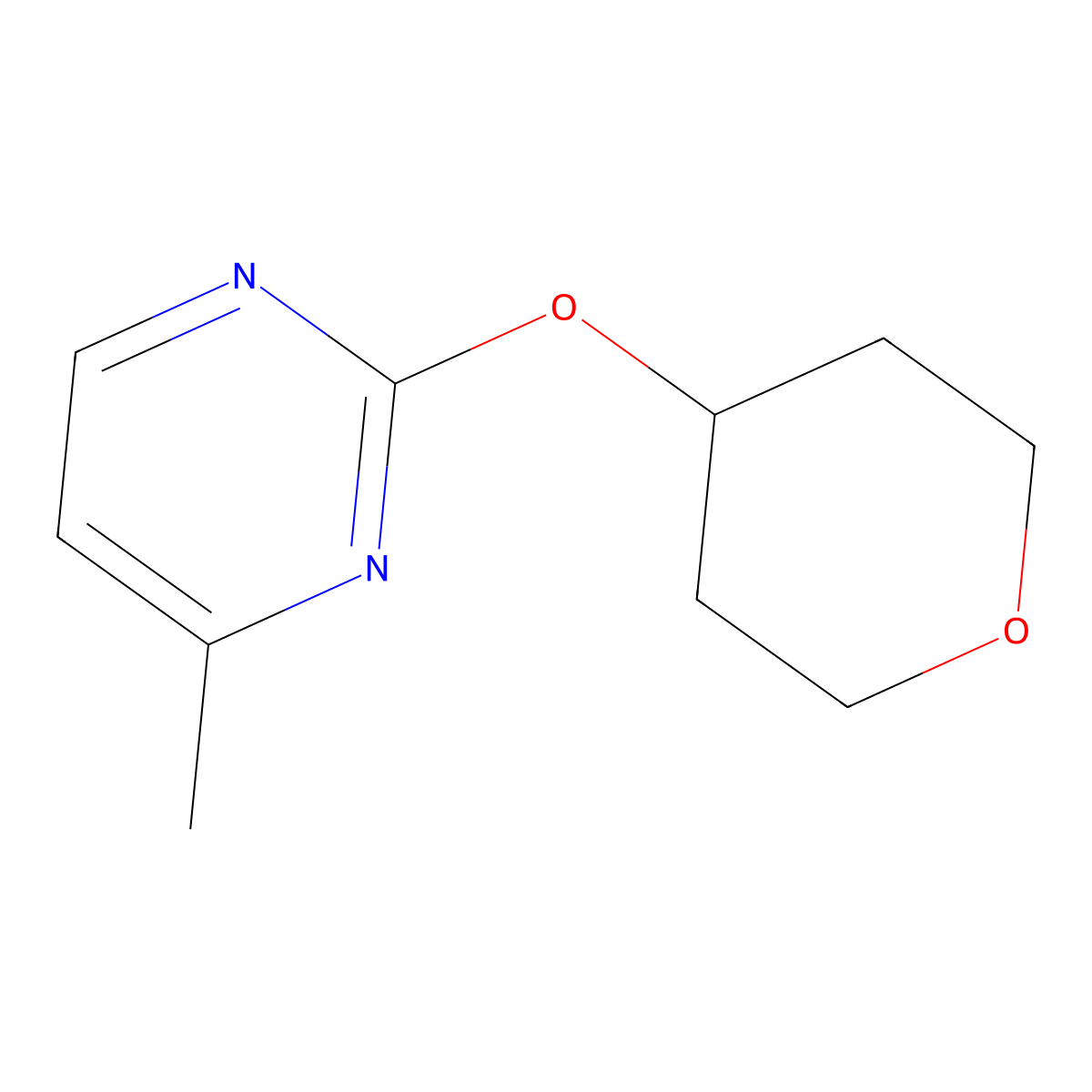 4-Methyl-2-(oxan-4-yloxy)pyrimidine molecular structure, CAS 2198300-48-8