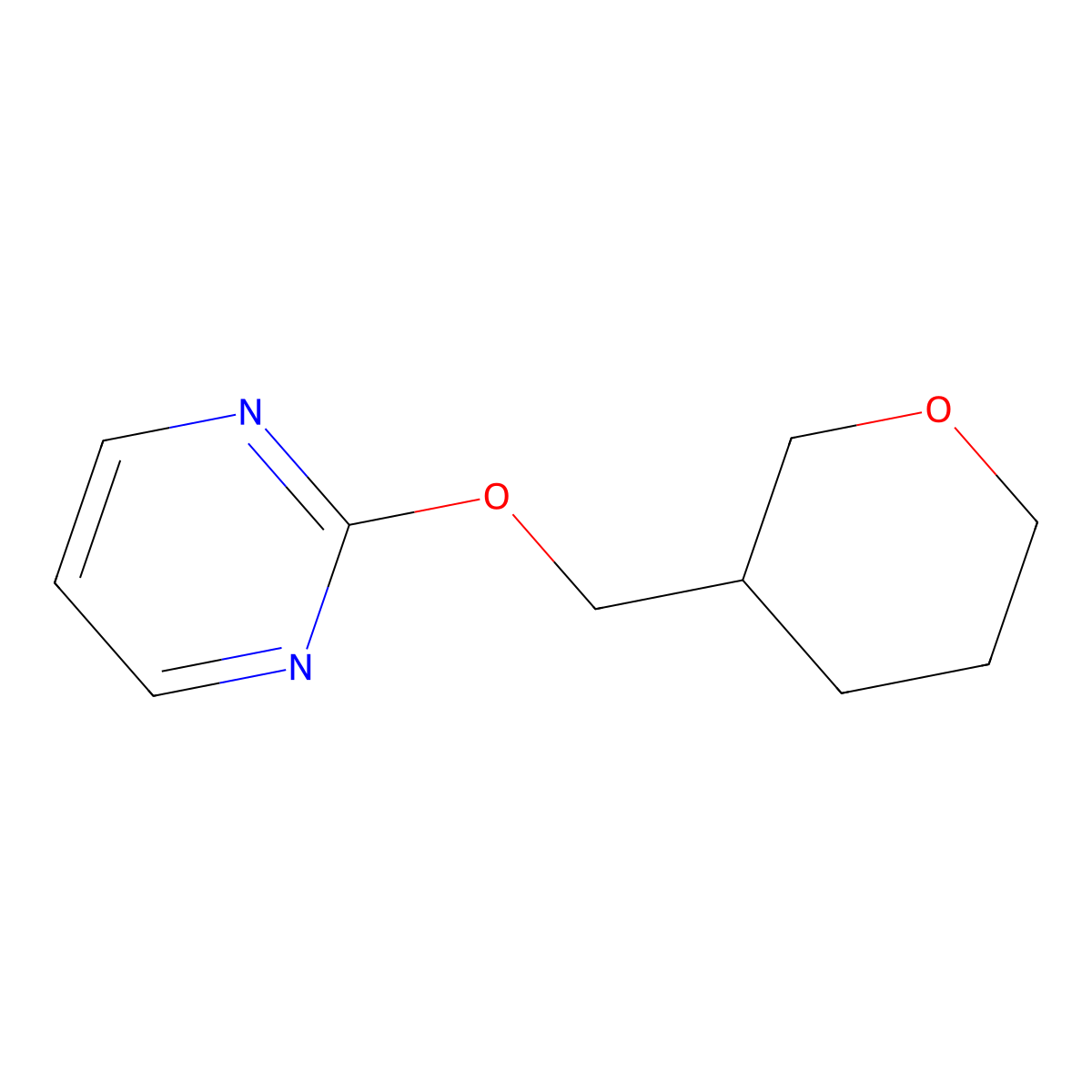 2-[(Oxan-3-yl)methoxy]pyrimidine molecular structure, CAS 2198300-52-4