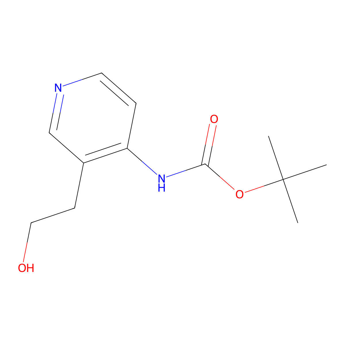 tert-butyl N-[3-(2-hydroxyethyl)pyridin-4-yl]carbamate molecular structure, CAS 219834-80-7