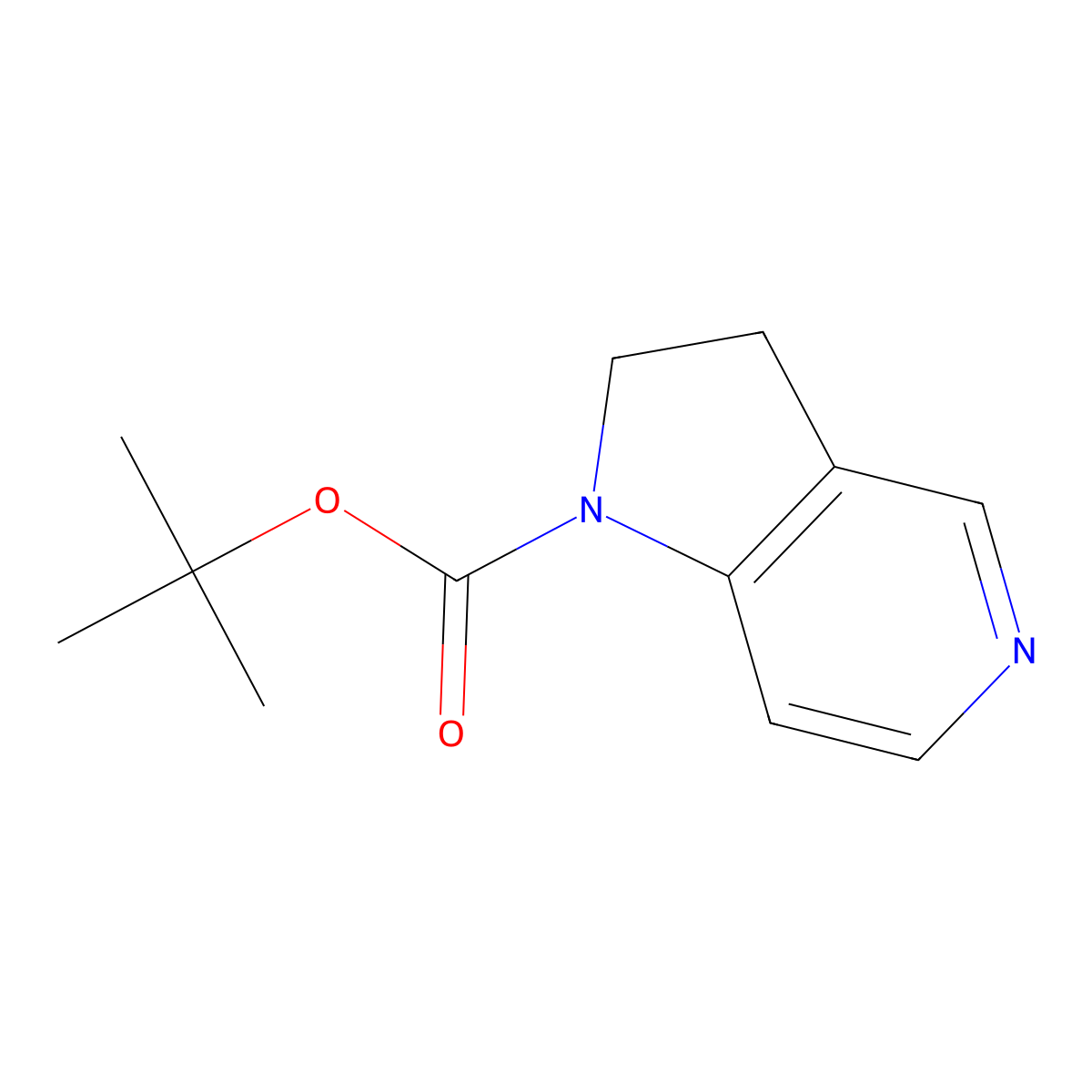 tert-butyl 2,3-dihydro-1H-pyrrolo[3,2-c]pyridine-1-carboxylate molecular structure, CAS 219834-81-8