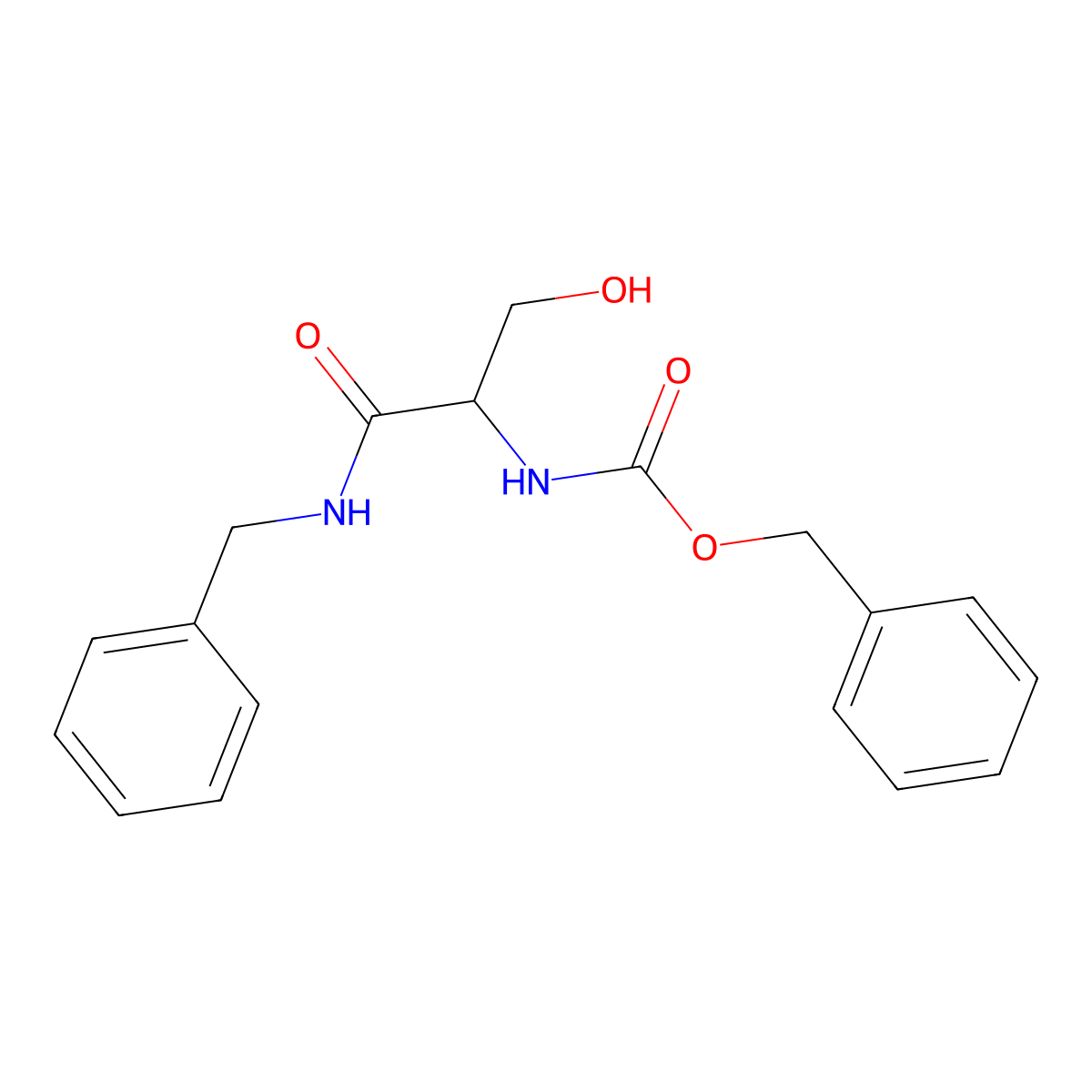 (R)-Benzyl (1-(benzylamino)-3-hydroxy-1-oxopropan-2-yl)carbamate molecular structure, CAS 219835-31-1