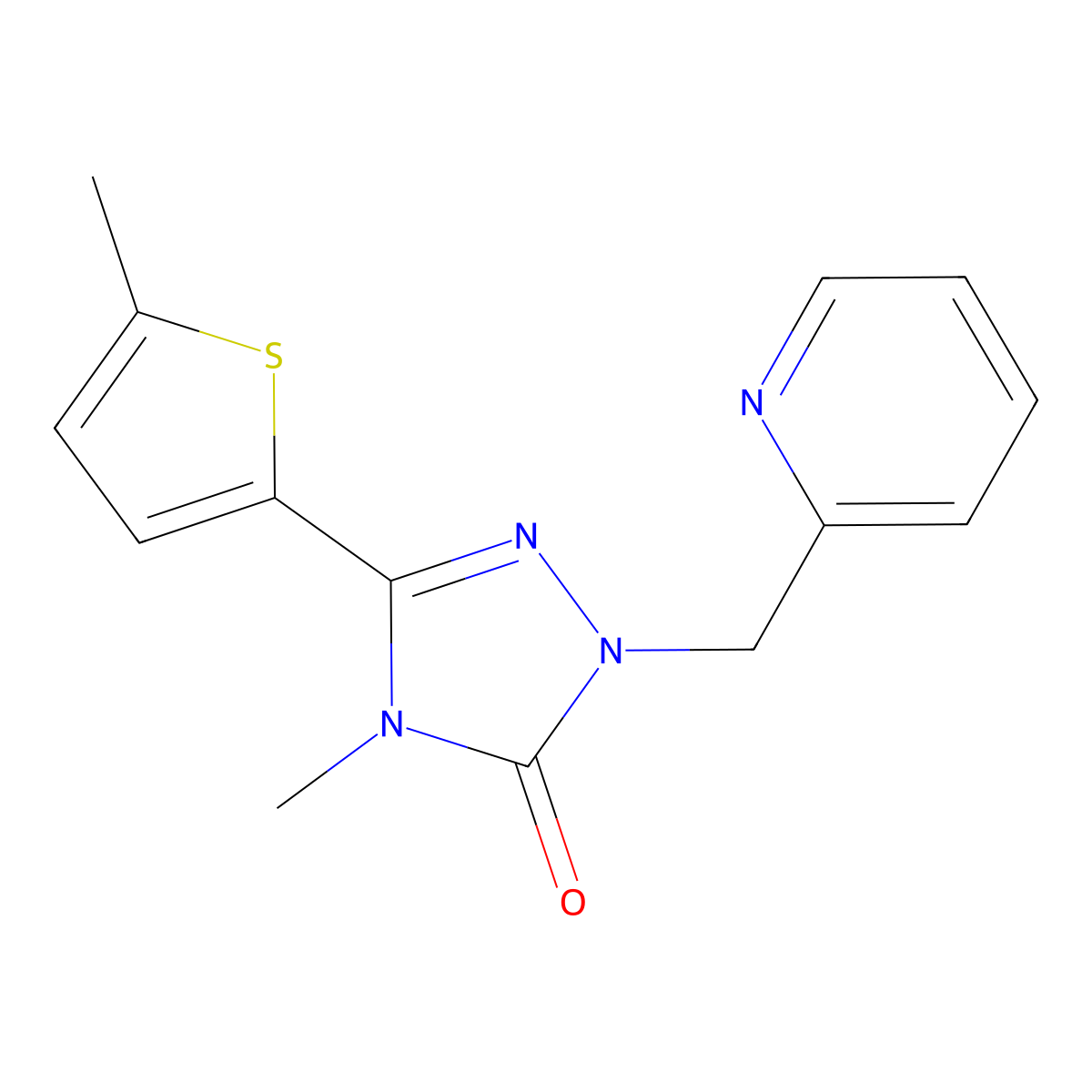 4-methyl-3-(5-methylthiophen-2-yl)-1-[(pyridin-2-yl)methyl]-4,5-dihydro-1H-1,2,4-triazol-5-one molecular structure, CAS 2198359-86-1