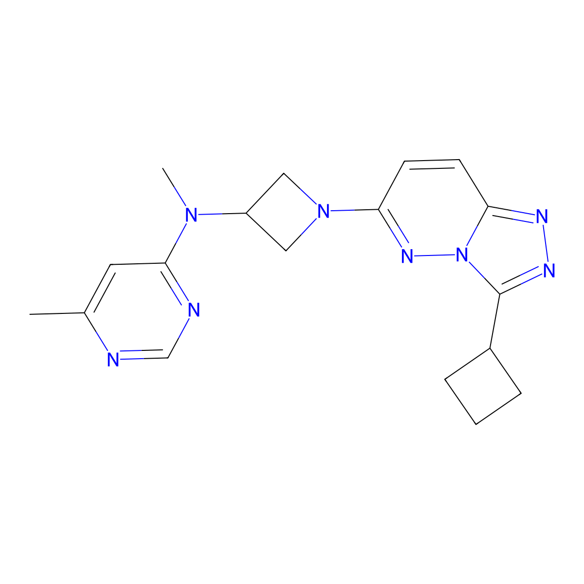N-(1-{3-cyclobutyl-[1,2,4]triazolo[4,3-b]pyridazin-6-yl}azetidin-3-yl)-N,6-dimethylpyrimidin-4-amine molecular structure, CAS 2198365-44-3