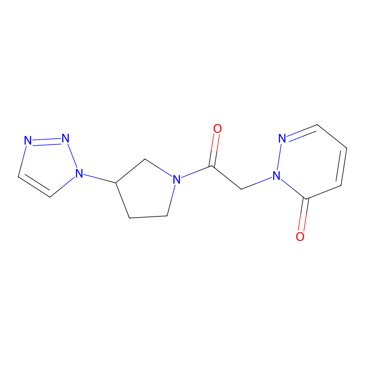 2-(2-(3-(1H-1,2,3-triazol-1-yl)pyrrolidin-1-yl)-2-oxoethyl)pyridazin-3(2H)-one molecular structure, CAS 2198365-65-8