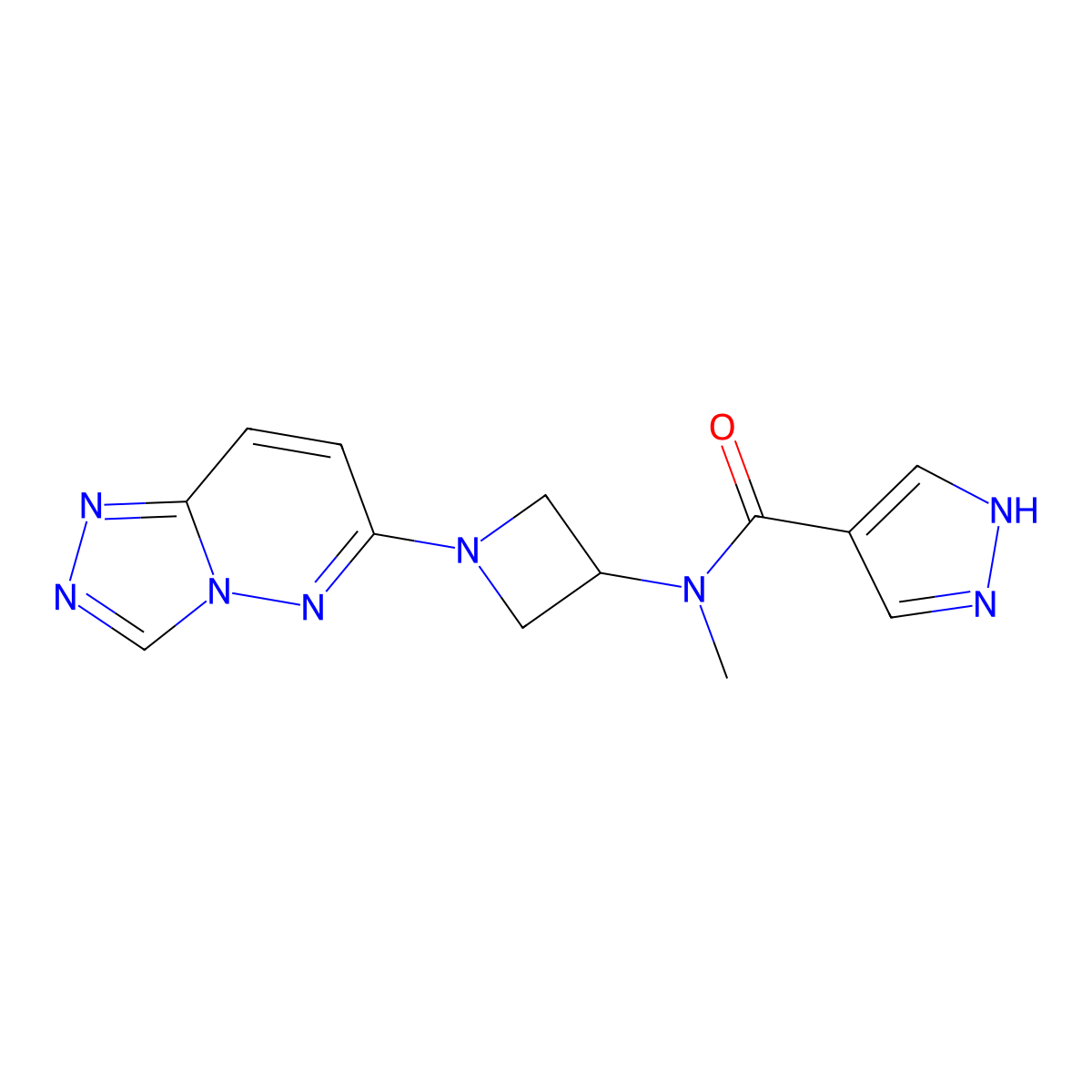 N-methyl-N-(1-{[1,2,4]triazolo[4,3-b]pyridazin-6-yl}azetidin-3-yl)-1H-pyrazole-4-carboxamide molecular structure, CAS 2198365-71-6