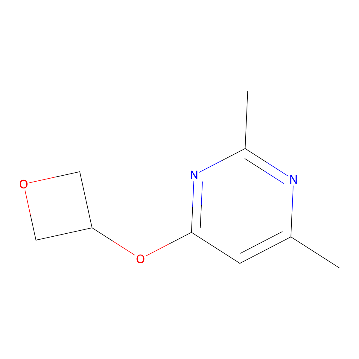 2,4-Dimethyl-6-(oxetan-3-yloxy)pyrimidine molecular structure, CAS 2198368-94-2