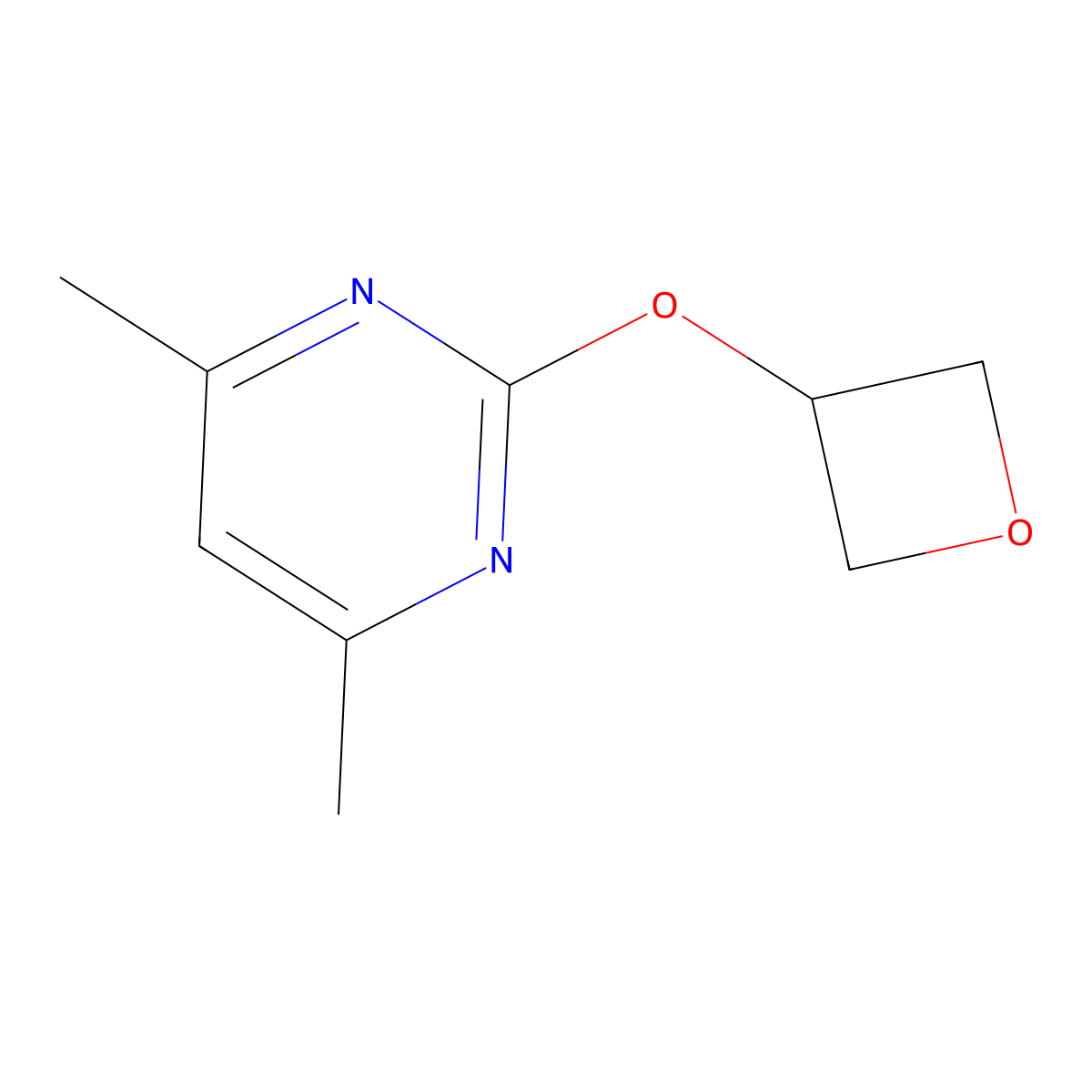 4,6-Dimethyl-2-(oxetan-3-yloxy)pyrimidine molecular structure, CAS 2198368-95-3